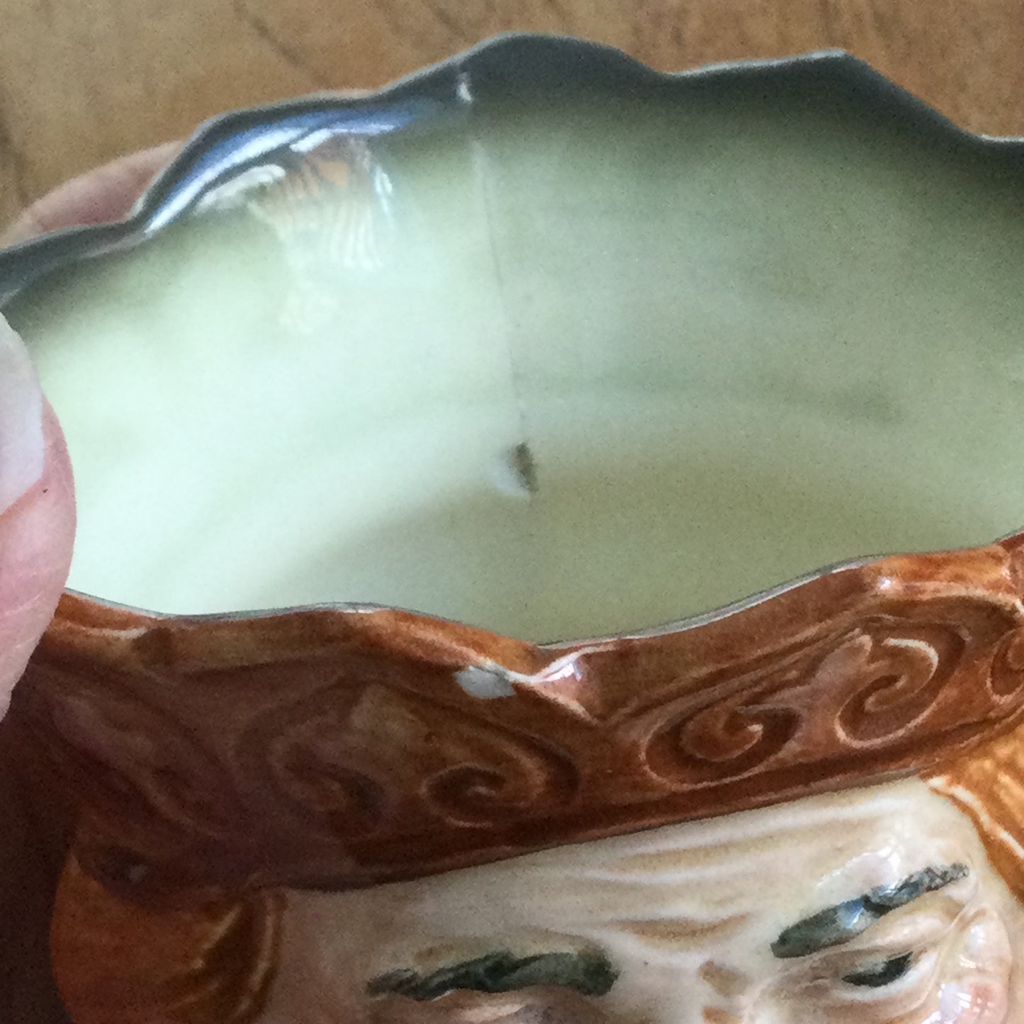 Royal Doulton Small Character / Toby Jug. Old King Cole. Harry Fenton design. Some damage.