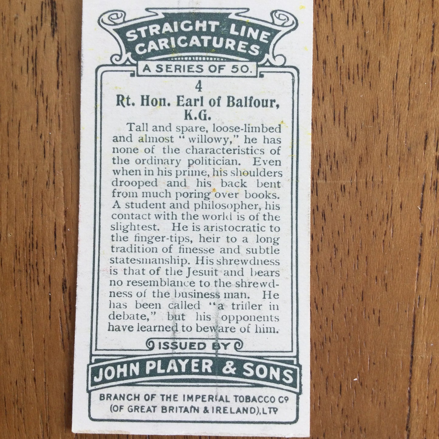 Straight Line Caricatures. Player's Cigarette Cards. Issued 1926. Alick Penrose Forbes Ritchie