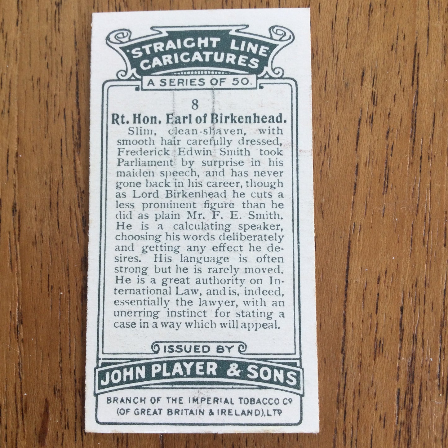 Straight Line Caricatures. Player's Cigarette Cards. Issued 1926. Alick Penrose Forbes Ritchie