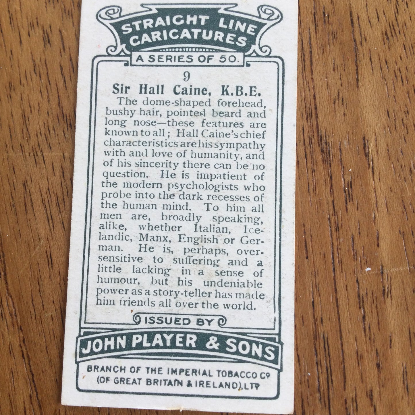 Straight Line Caricatures. Player's Cigarette Cards. Issued 1926. Alick Penrose Forbes Ritchie