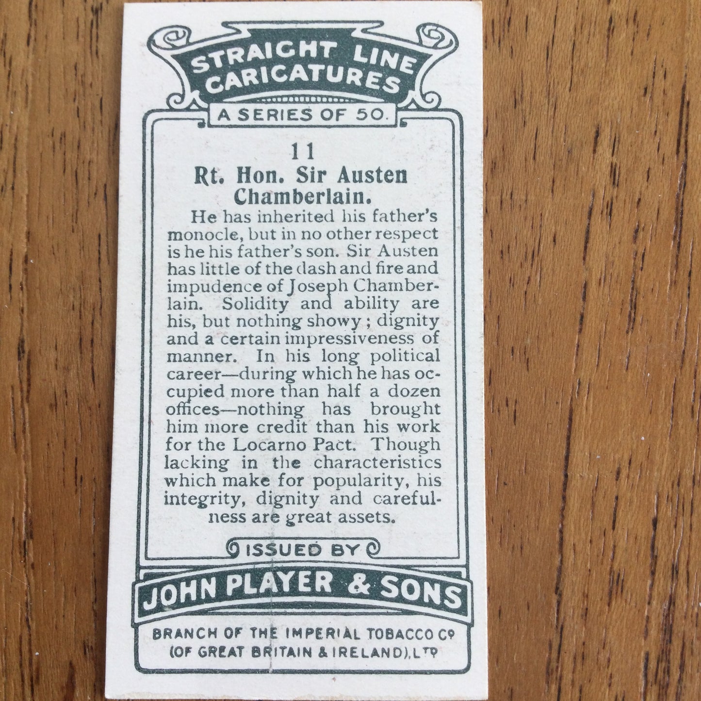 Straight Line Caricatures. Player's Cigarette Cards. Issued 1926. Alick Penrose Forbes Ritchie