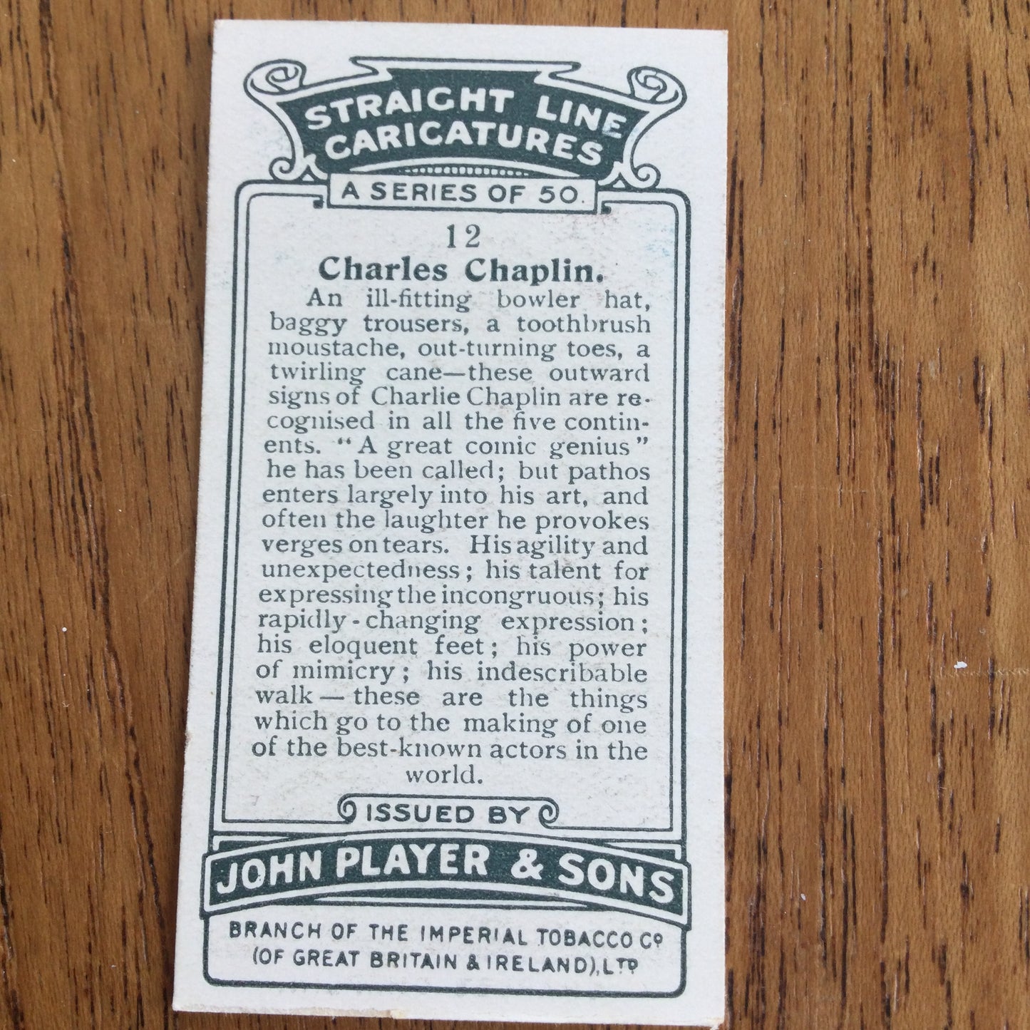 Straight Line Caricatures. Player's Cigarette Cards. Issued 1926. Alick Penrose Forbes Ritchie