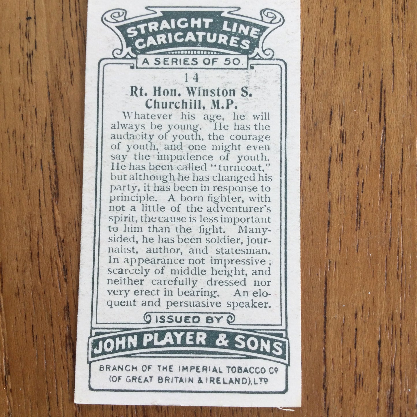 Straight Line Caricatures. Player's Cigarette Cards. Issued 1926. Alick Penrose Forbes Ritchie