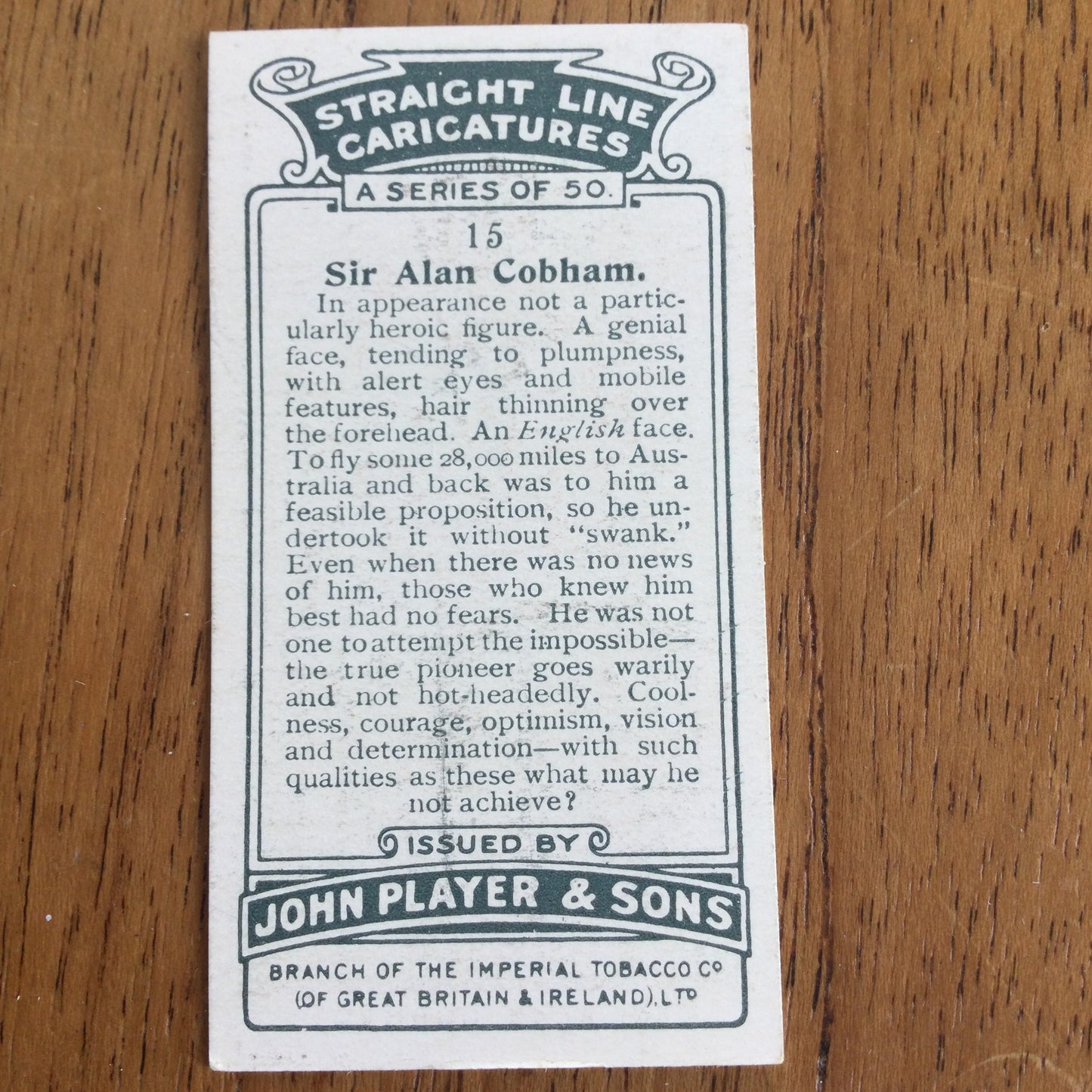 Straight Line Caricatures. Player's Cigarette Cards. Issued 1926. Alick Penrose Forbes Ritchie