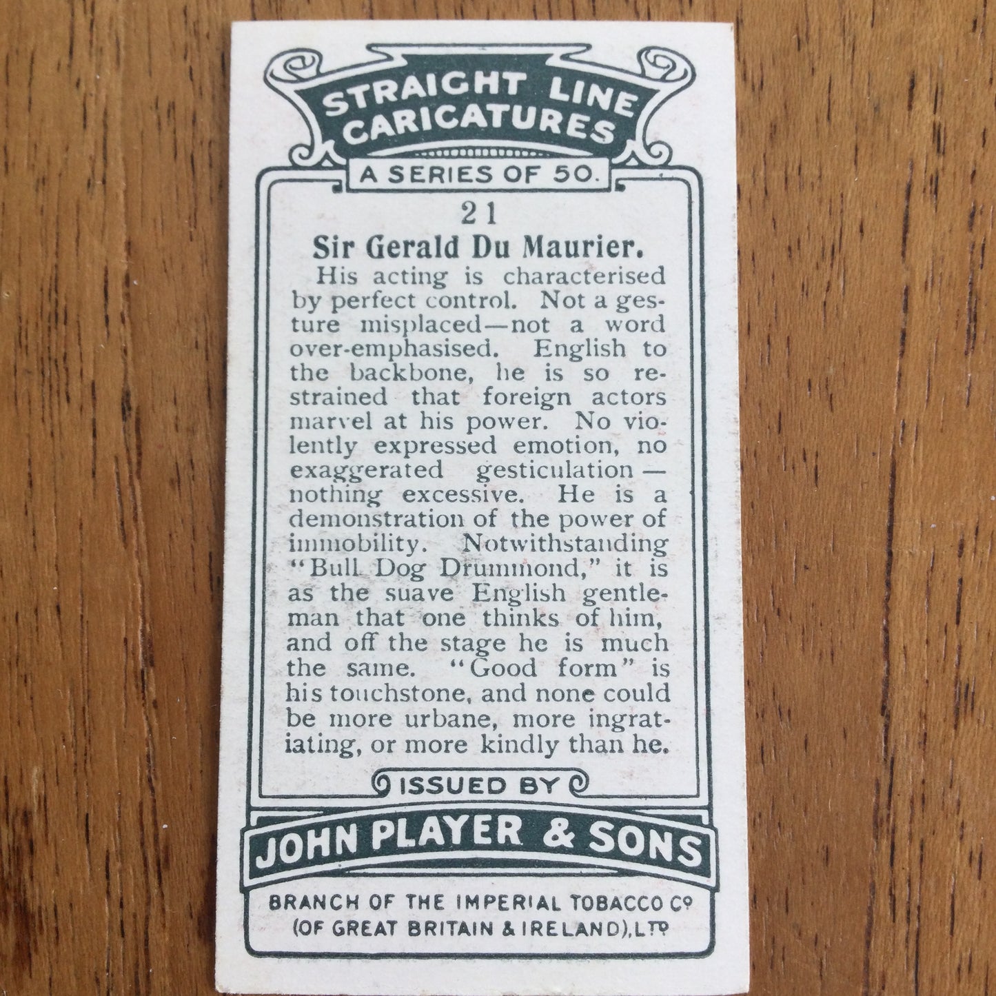 Straight Line Caricatures. Player's Cigarette Cards. Issued 1926. Alick Penrose Forbes Ritchie