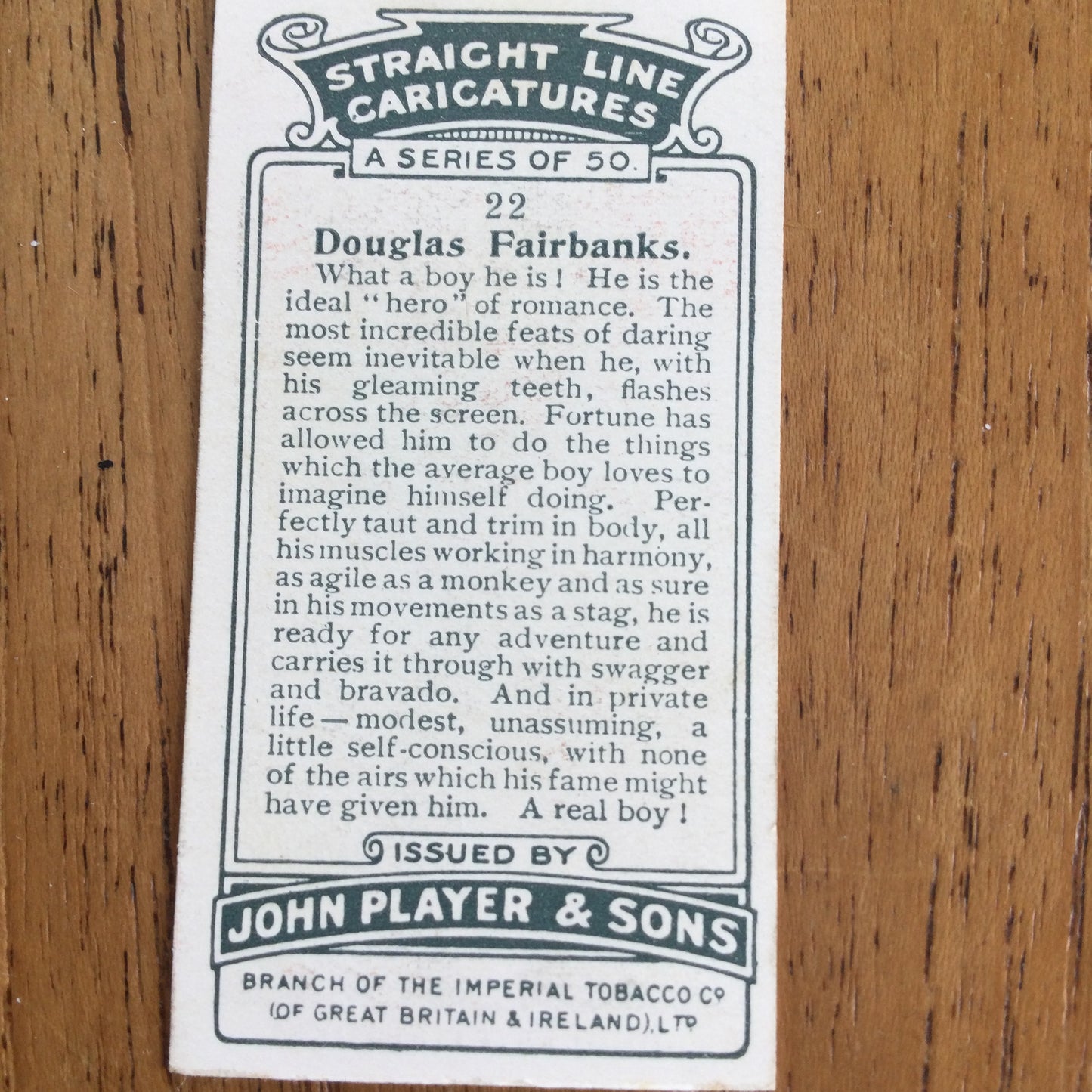 Straight Line Caricatures. Player's Cigarette Cards. Issued 1926. Alick Penrose Forbes Ritchie