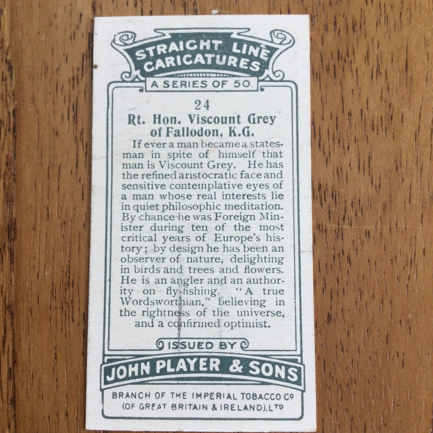 Straight Line Caricatures. Player's Cigarette Cards. Issued 1926. Alick Penrose Forbes Ritchie