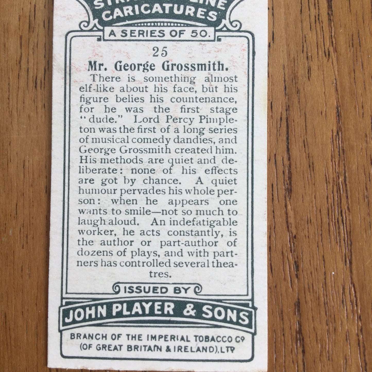 Straight Line Caricatures. Player's Cigarette Cards. Issued 1926. Alick Penrose Forbes Ritchie