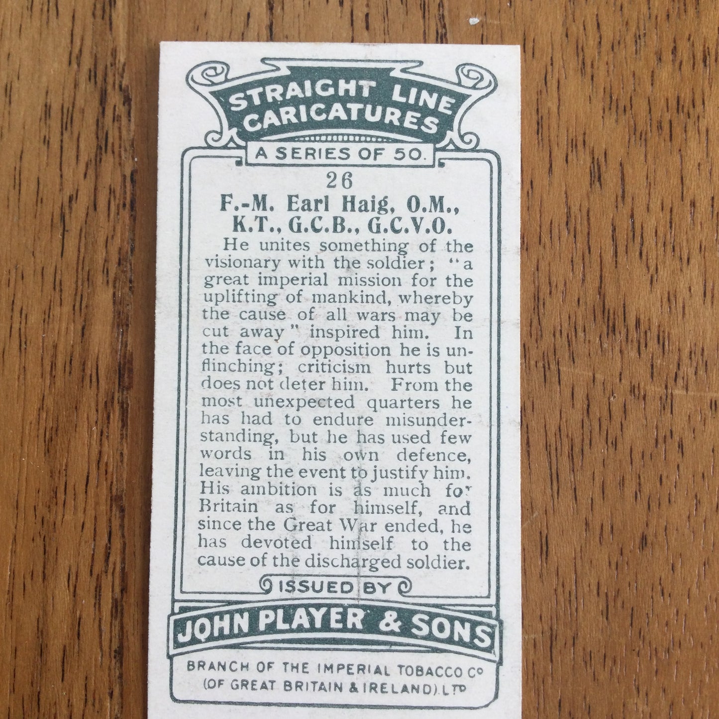 Straight Line Caricatures. Player's Cigarette Cards. Issued 1926. Alick Penrose Forbes Ritchie