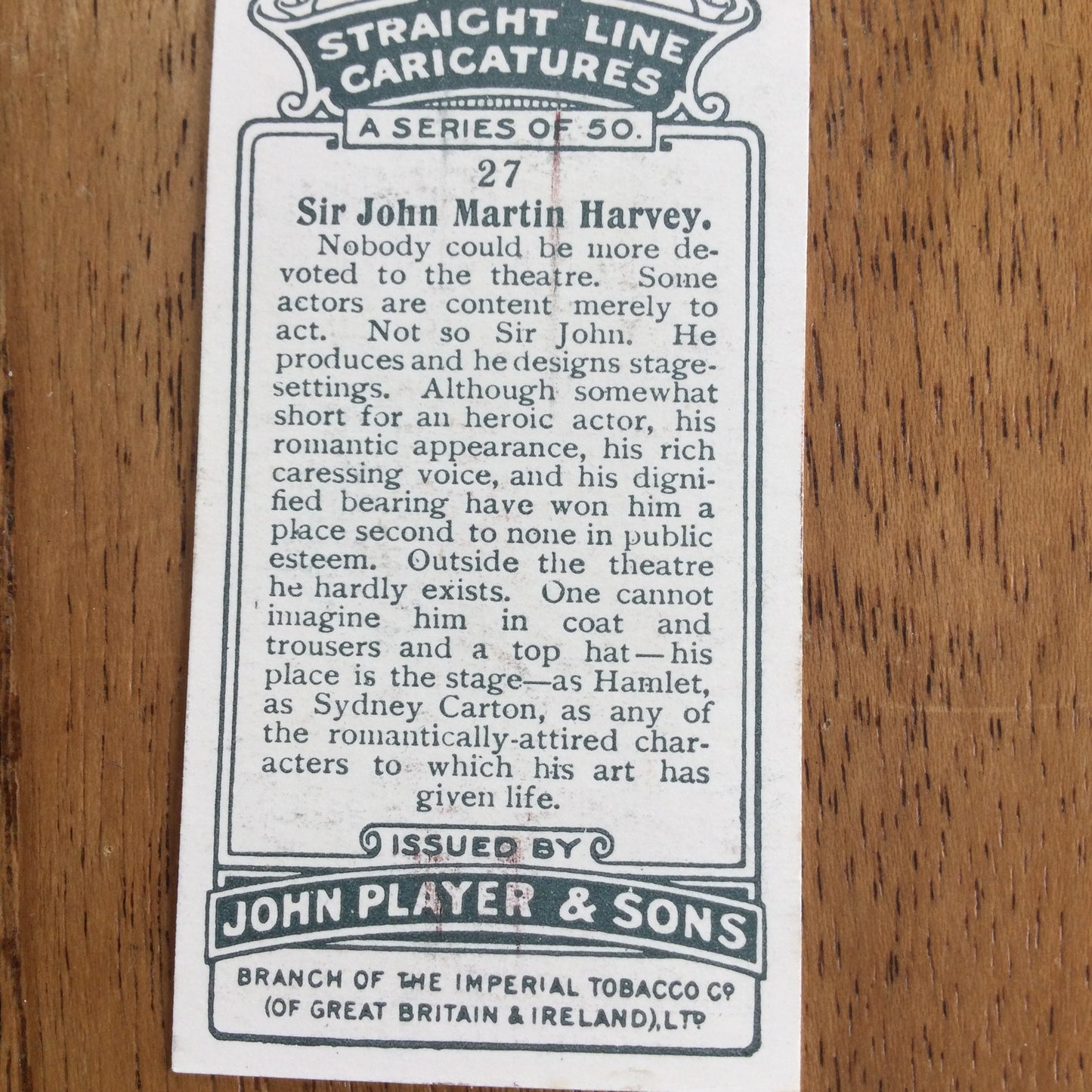 Straight Line Caricatures. Player's Cigarette Cards. Issued 1926. Alick Penrose Forbes Ritchie