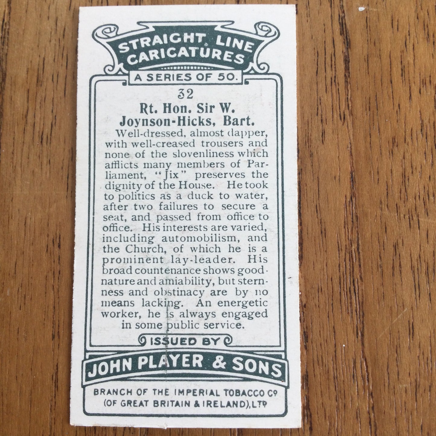 Straight Line Caricatures. Player's Cigarette Cards. Issued 1926. Alick Penrose Forbes Ritchie