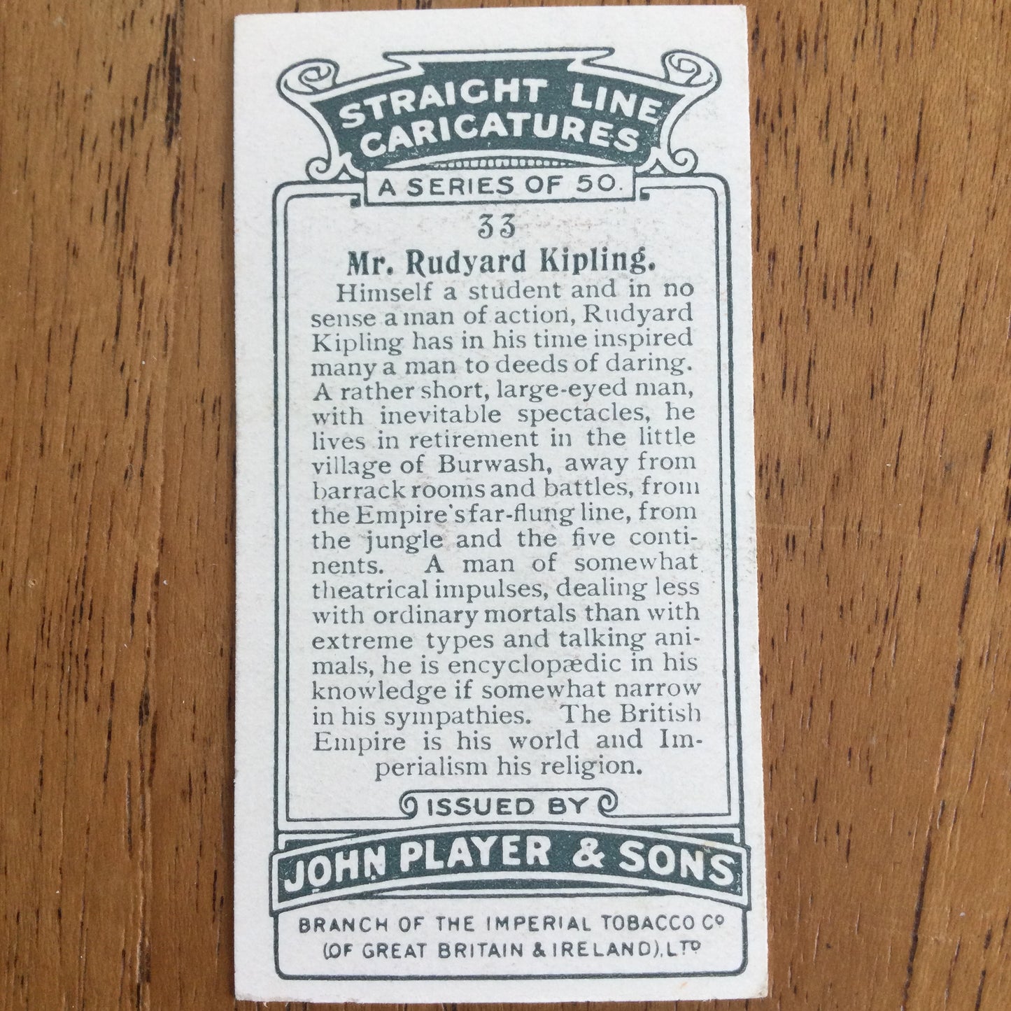 Straight Line Caricatures. Player's Cigarette Cards. Issued 1926. Alick Penrose Forbes Ritchie