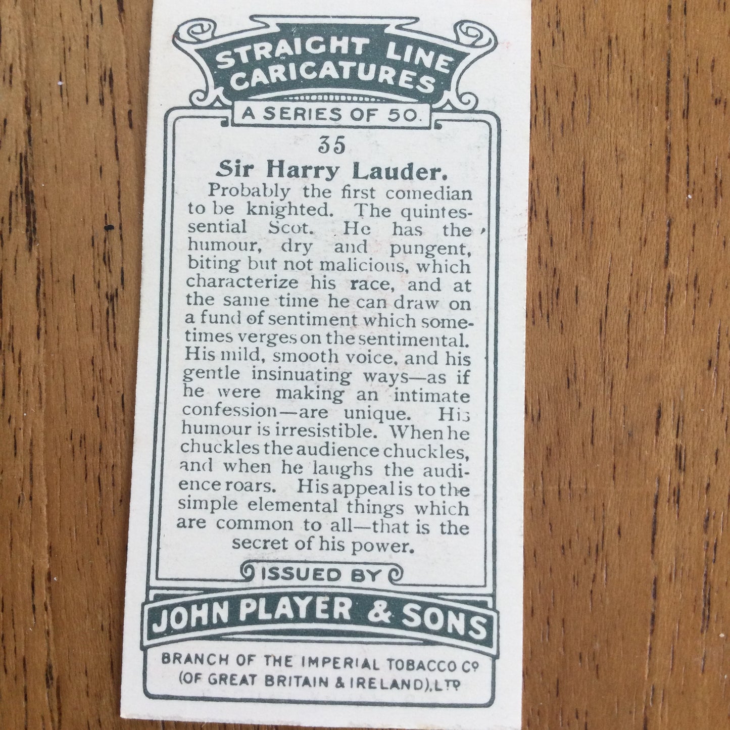 Straight Line Caricatures. Player's Cigarette Cards. Issued 1926. Alick Penrose Forbes Ritchie