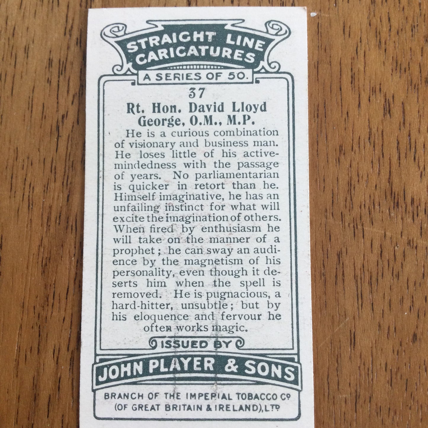 Straight Line Caricatures. Player's Cigarette Cards. Issued 1926. Alick Penrose Forbes Ritchie