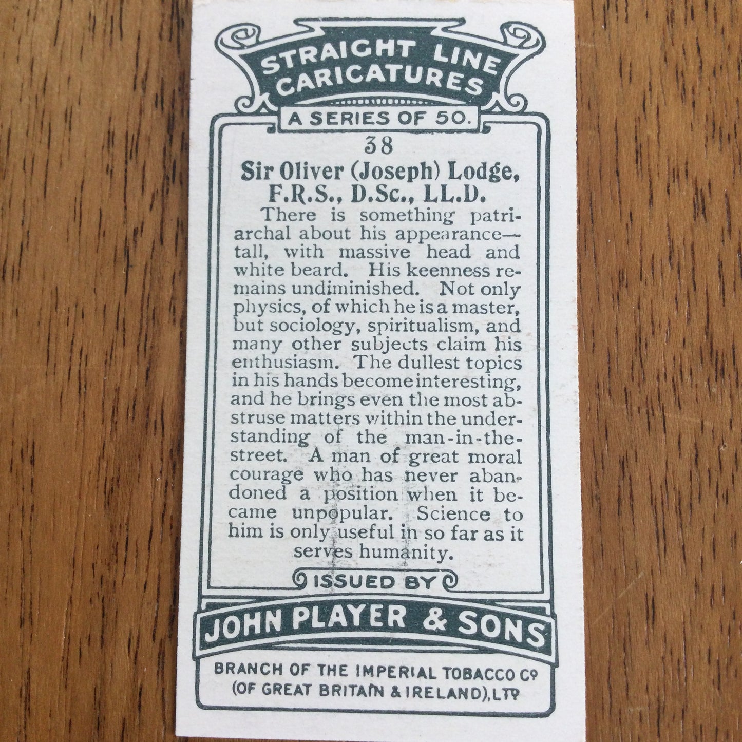 Straight Line Caricatures. Player's Cigarette Cards. Issued 1926. Alick Penrose Forbes Ritchie