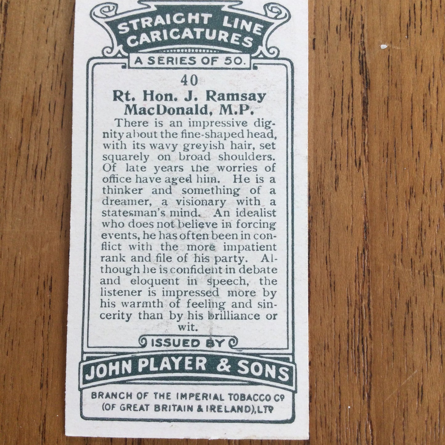 Straight Line Caricatures. Player's Cigarette Cards. Issued 1926. Alick Penrose Forbes Ritchie