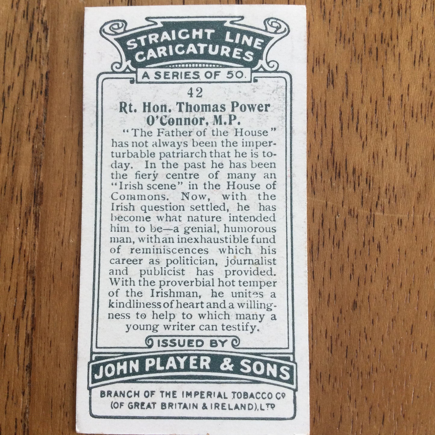 Straight Line Caricatures. Player's Cigarette Cards. Issued 1926. Alick Penrose Forbes Ritchie