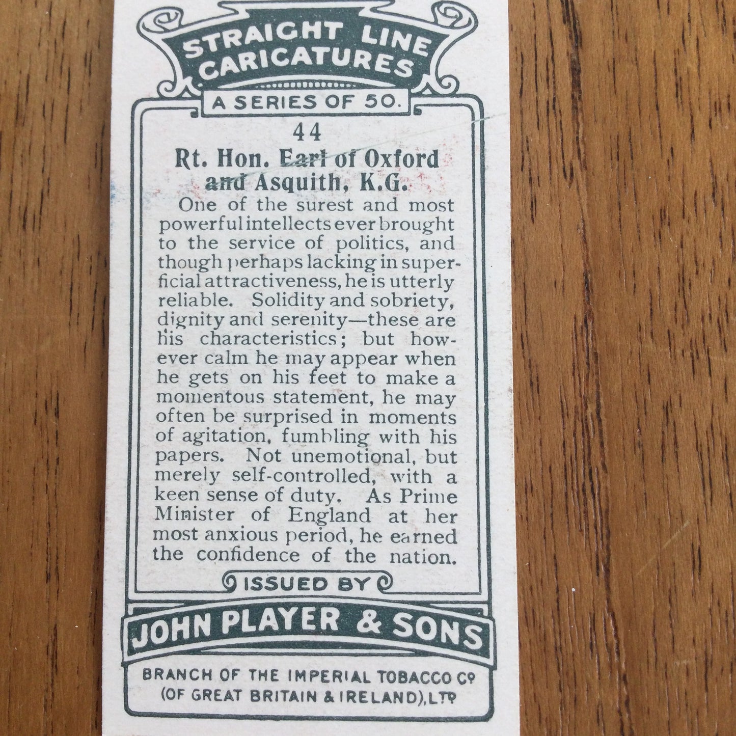 Straight Line Caricatures. Player's Cigarette Cards. Issued 1926. Alick Penrose Forbes Ritchie