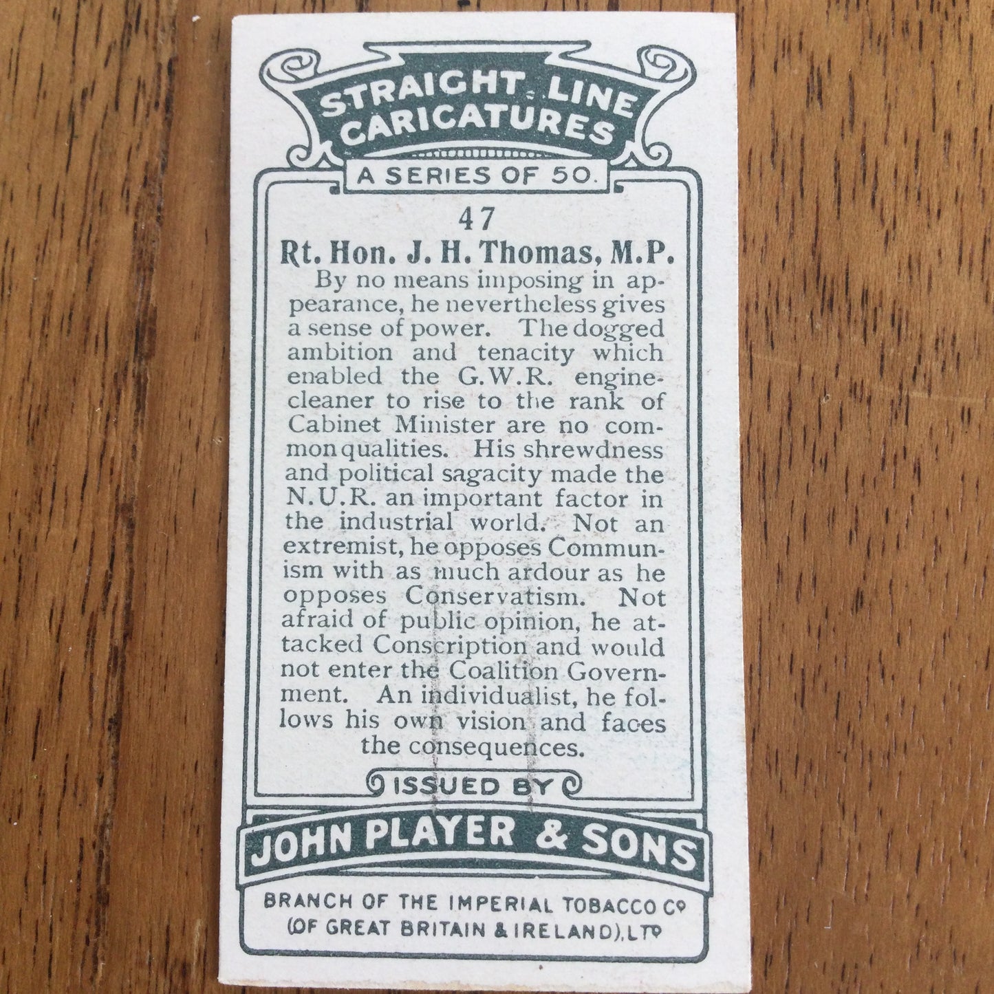 Straight Line Caricatures. Player's Cigarette Cards. Issued 1926. Alick Penrose Forbes Ritchie