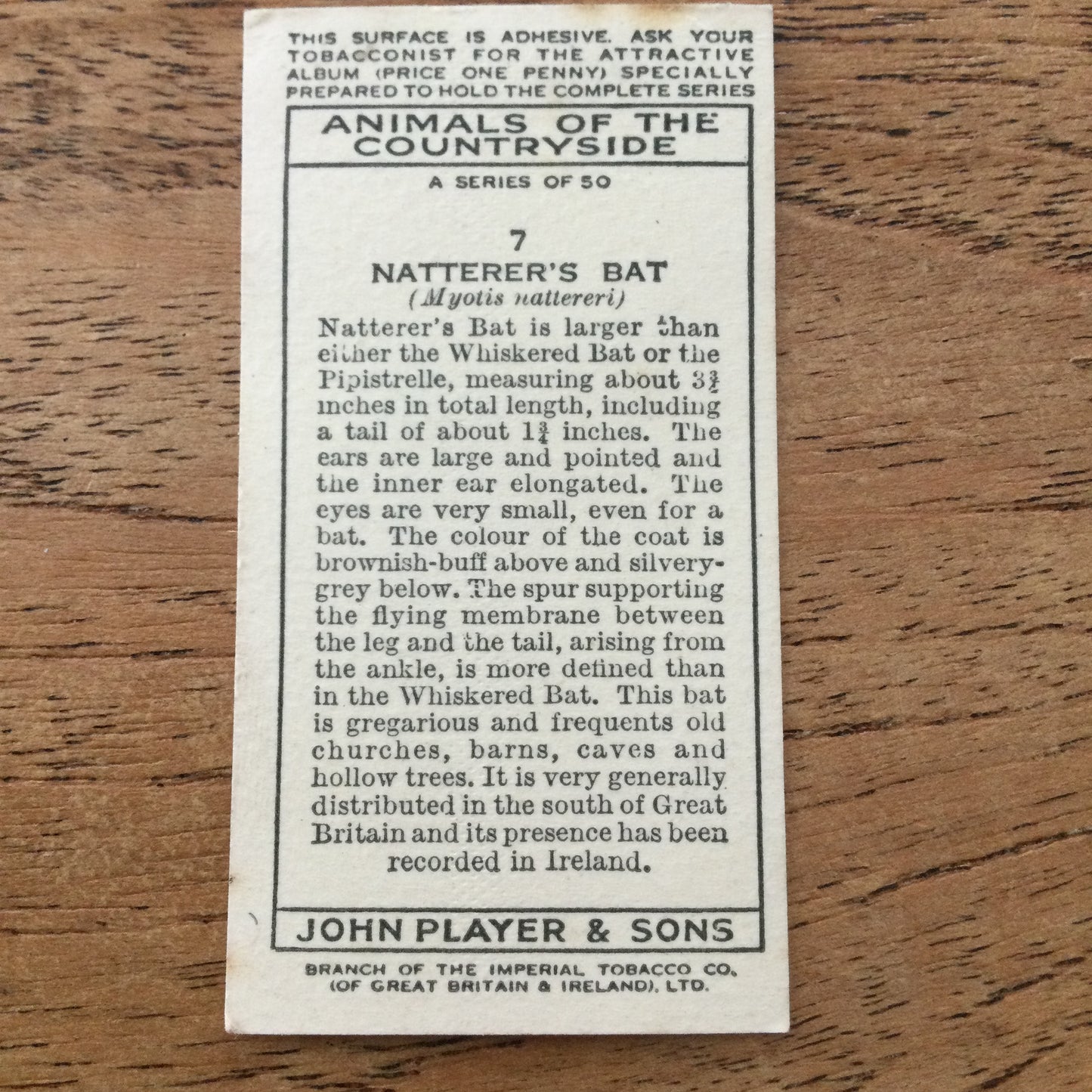 Animals of the Countryside. Players Cigarette Cards. 1939. 1930s. Sold individually so you can take your pick.