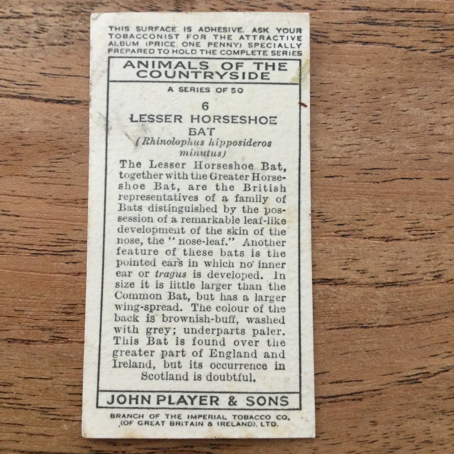 Animals of the Countryside. Players Cigarette Cards. 1939. 1930s. Sold individually so you can take your pick.