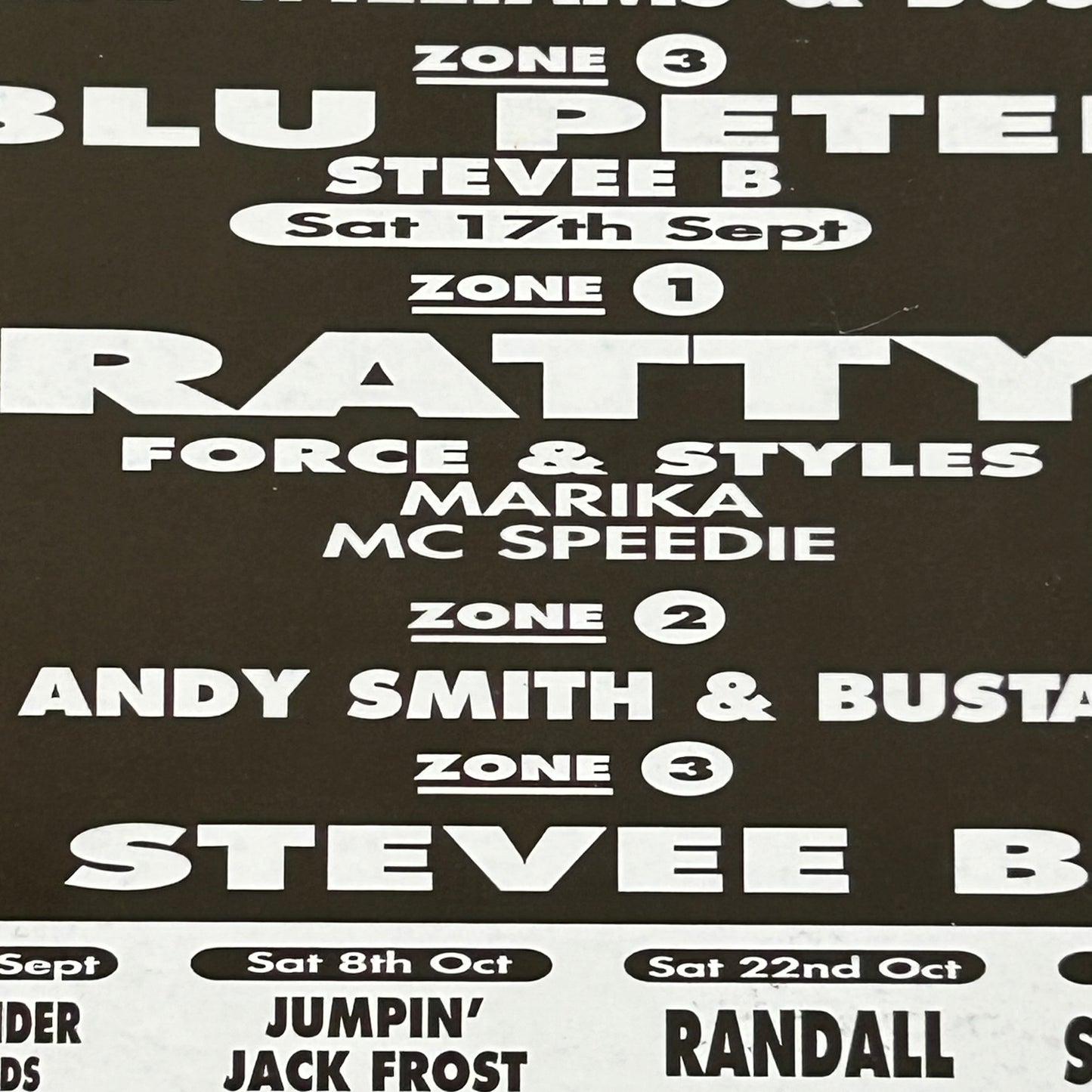 90s RAVE / Dance Memorabilia Flyer. Planet Earth at Oscars Leigh on Sea. Donovan Bad Boy Smith