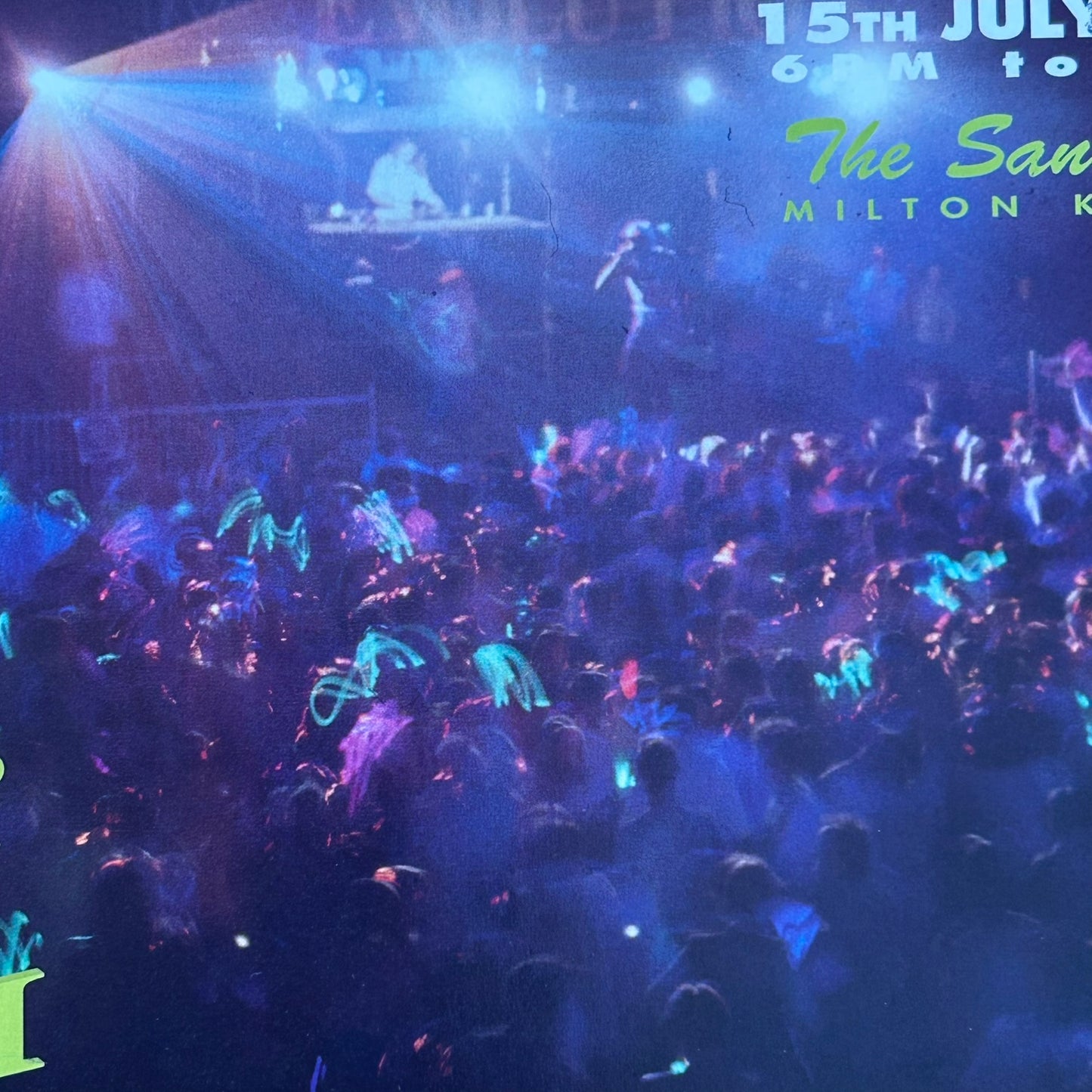90s RAVE / Dance Memorabilia Flyer. Evolution XII at The Sanctuary, Milton Keynes. July 1995 Over 14s night