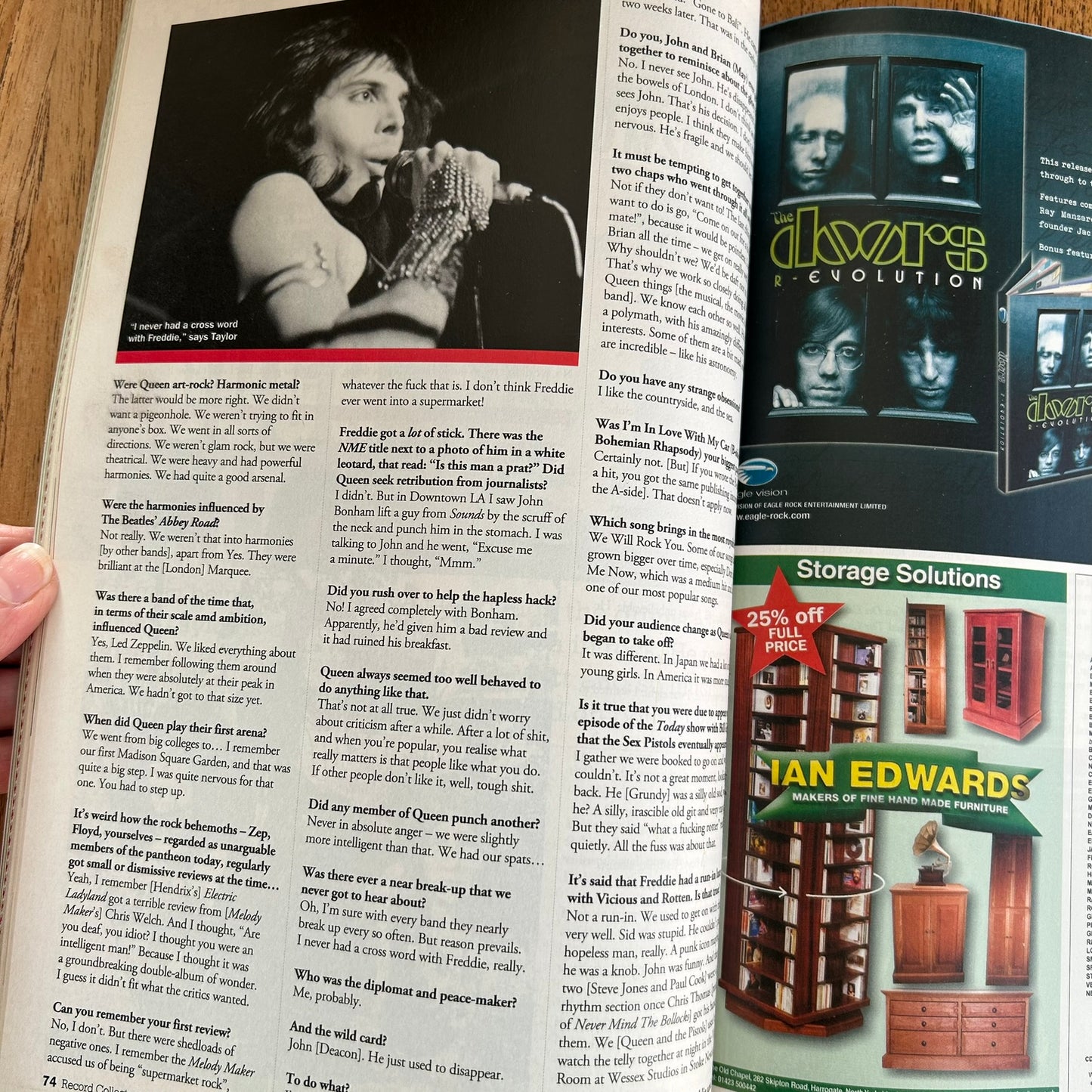 Record Collector magazine - Christmas 2013 Issue 422 - Queen Roger Taylor the most honest man in rock