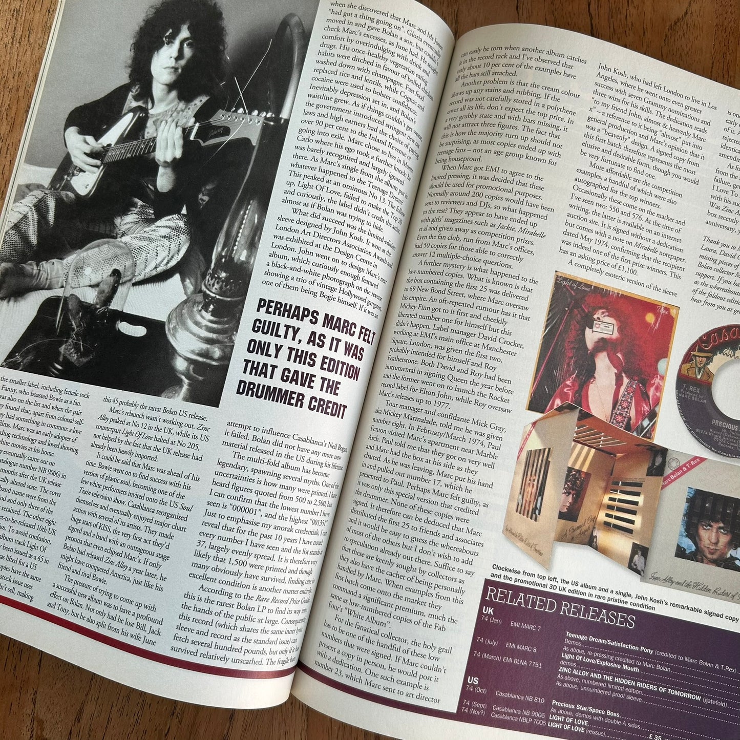 Record Collector magazine - April 2014 Issue 426 - Marc Bolan the secret soul of T.Rex - Abba's rare gems
