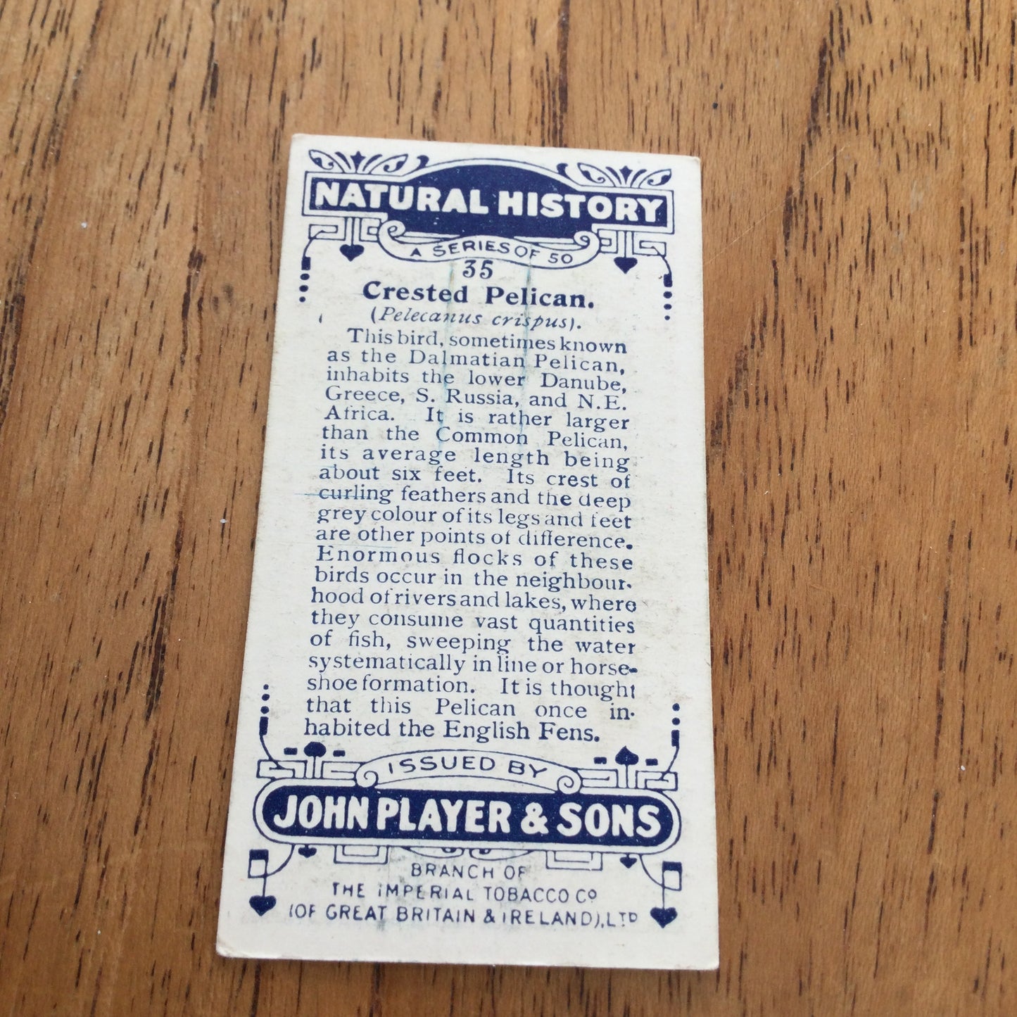 Players Cigarette Cards 'Natural History' 1924. Sold individually so take your pick.