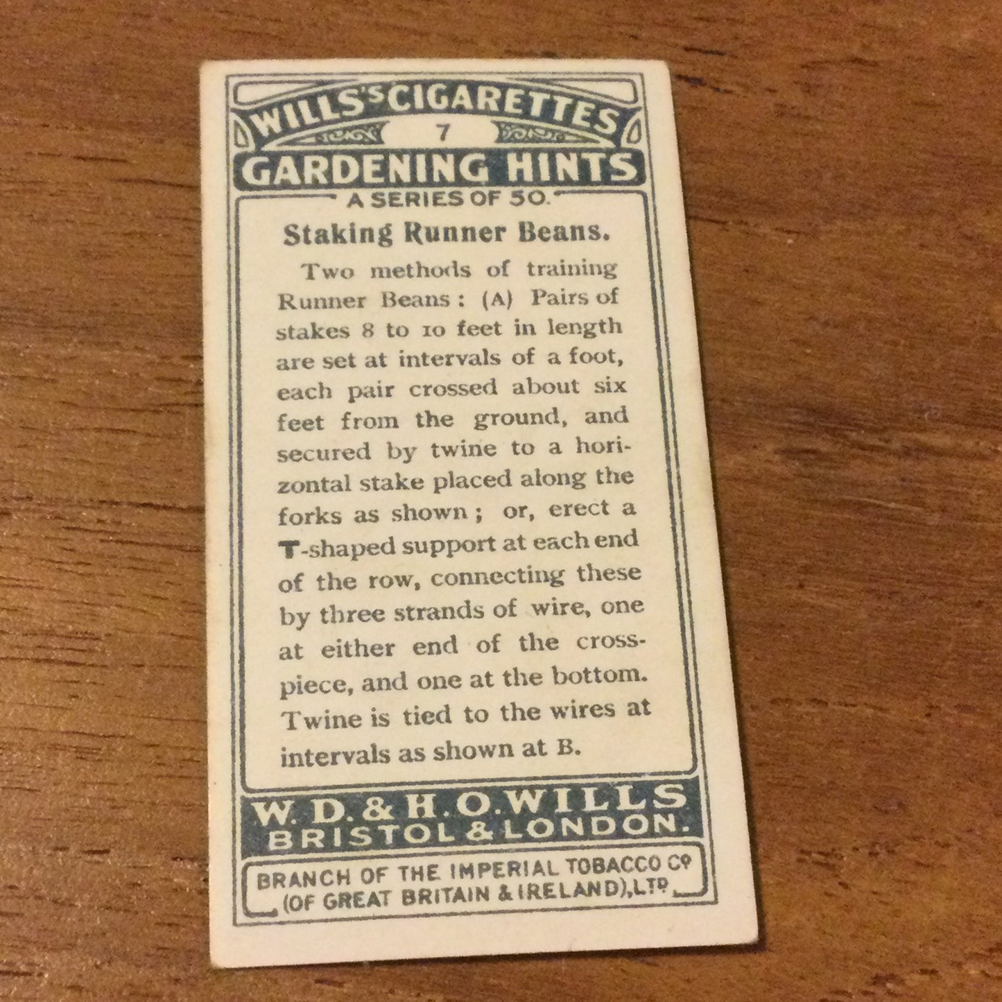 Wills Cigarette Cards GARDENING HINTS 1938. Sold individually so take your pick.