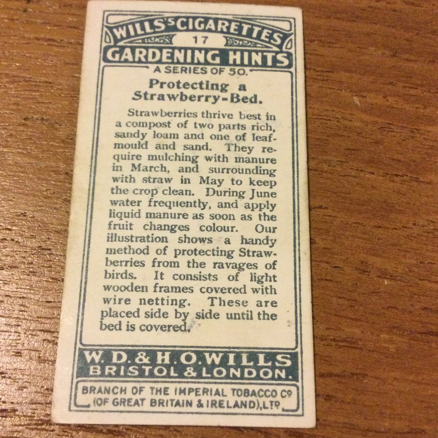 Wills Cigarette Cards GARDENING HINTS 1938. Sold individually so take your pick.