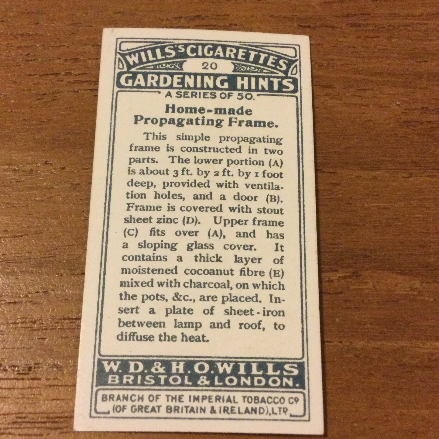 Wills Cigarette Cards GARDENING HINTS 1938. Sold individually so take your pick.