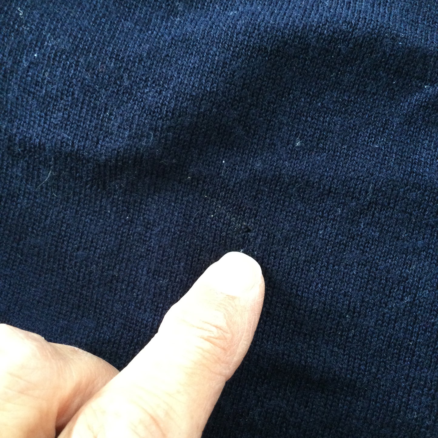 Navy blue fine knit dress with metallic thread. Skater shape. Kookai size 1 approx size 8.