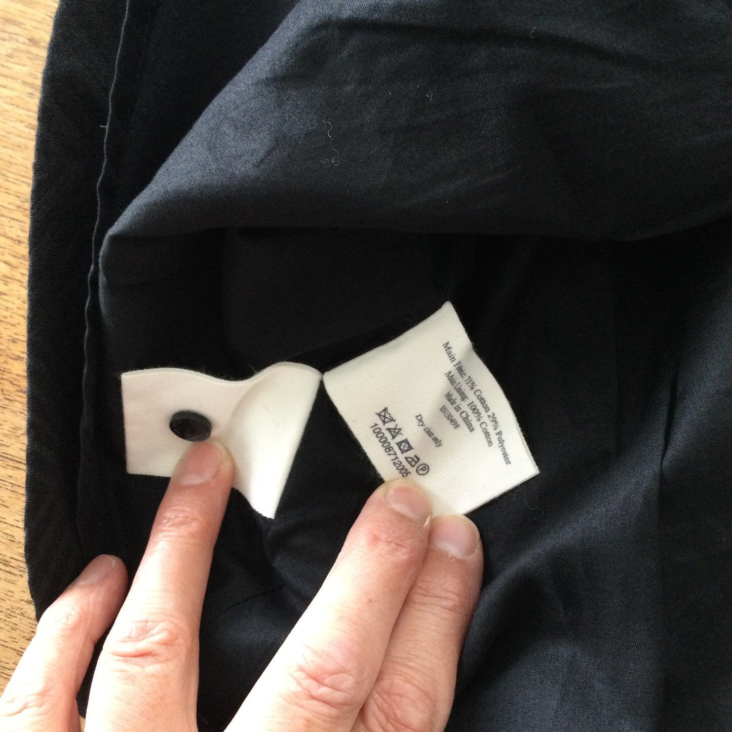 Black skater dress, cut out back, Jack Wills size 10. Herringbone pattern, thick structured fabric.