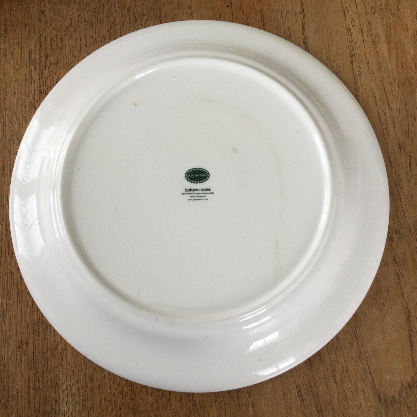 Portmeirion Botanic Roses Dinner Plate – 10.5 inches – Crazed – Vintage Pink Rose Design – Collectible
