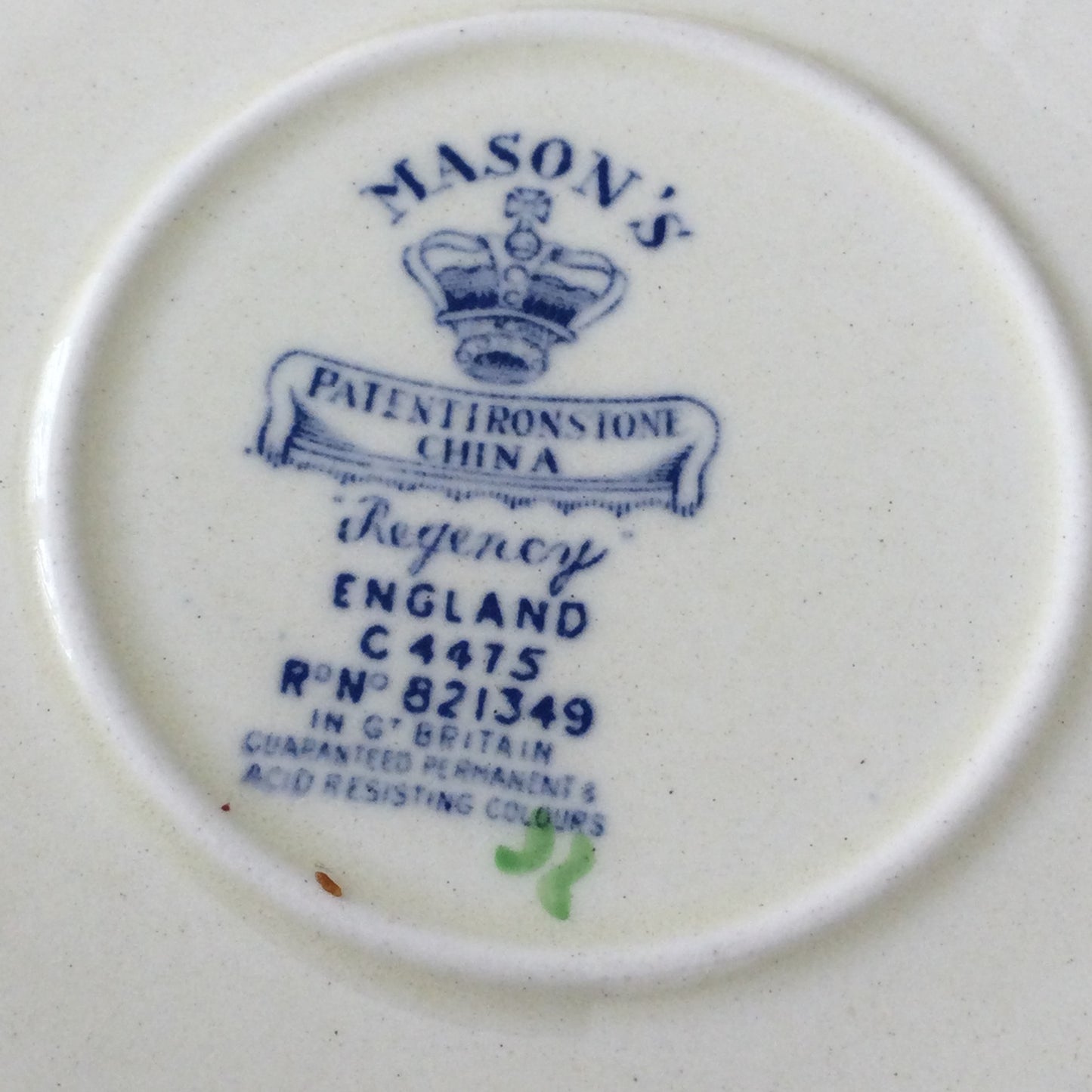 Set of 4 Mason's Regency large 7" saucers. Good as tapas dishes / nibbles dishes. Blue yellow green floral