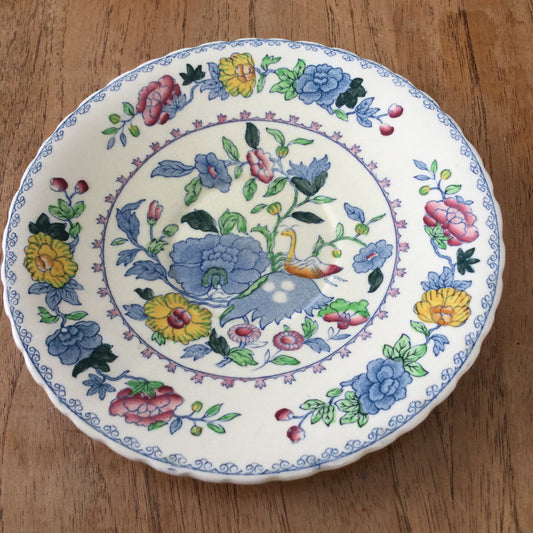 Mason's Ironstone Regency Large 7" Saucer – Bright Floral Design. Blue pink yellow green