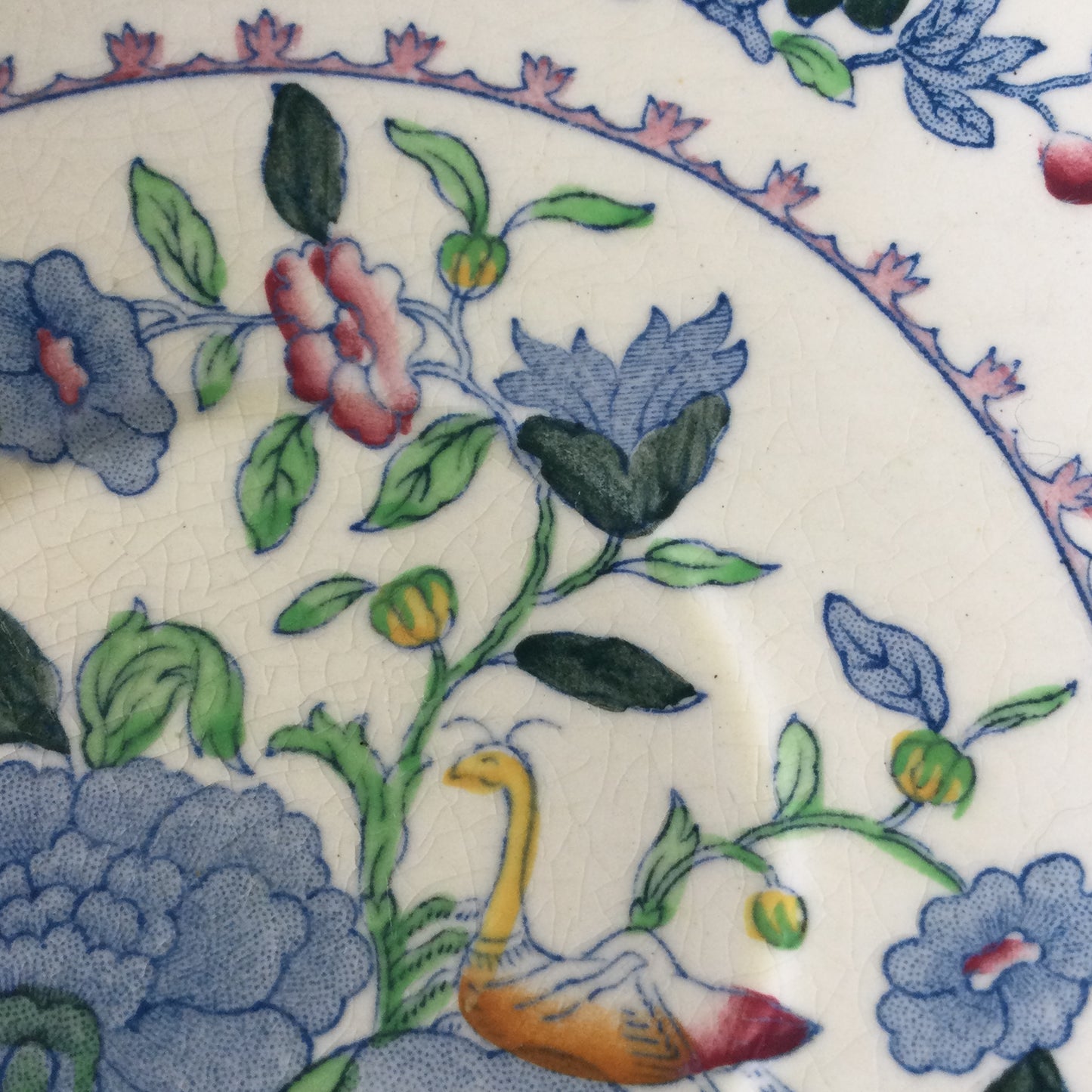 Mason's Ironstone Regency Large 7" Saucer – Bright Floral Design. Blue pink yellow green