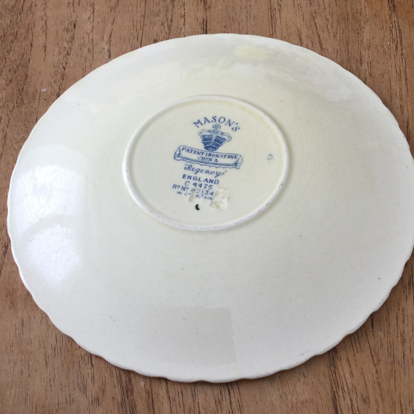 Mason's Ironstone Regency Large 7" Saucer – Bright Floral Design. Blue pink yellow green