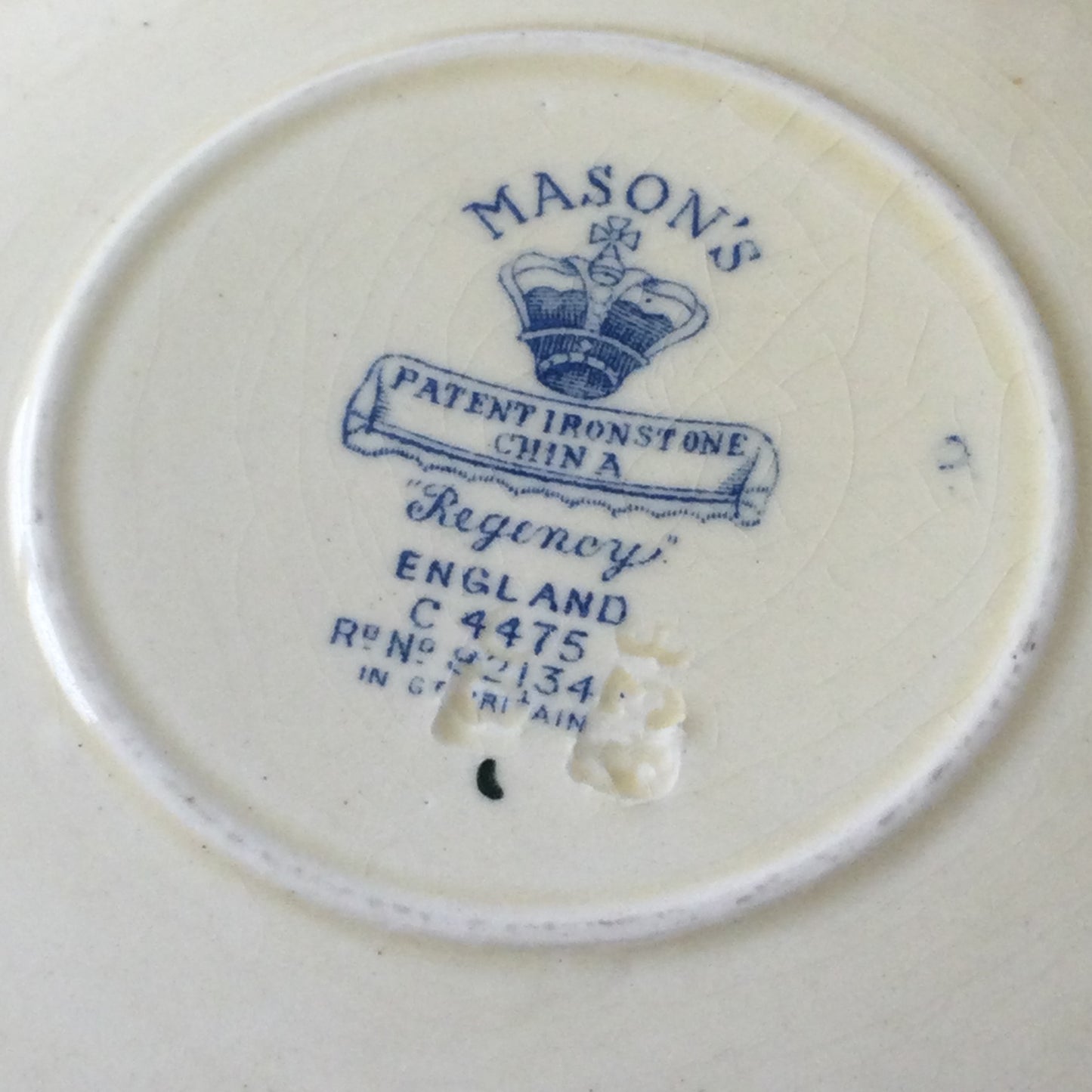 Mason's Ironstone Regency Large 7" Saucer – Bright Floral Design. Blue pink yellow green