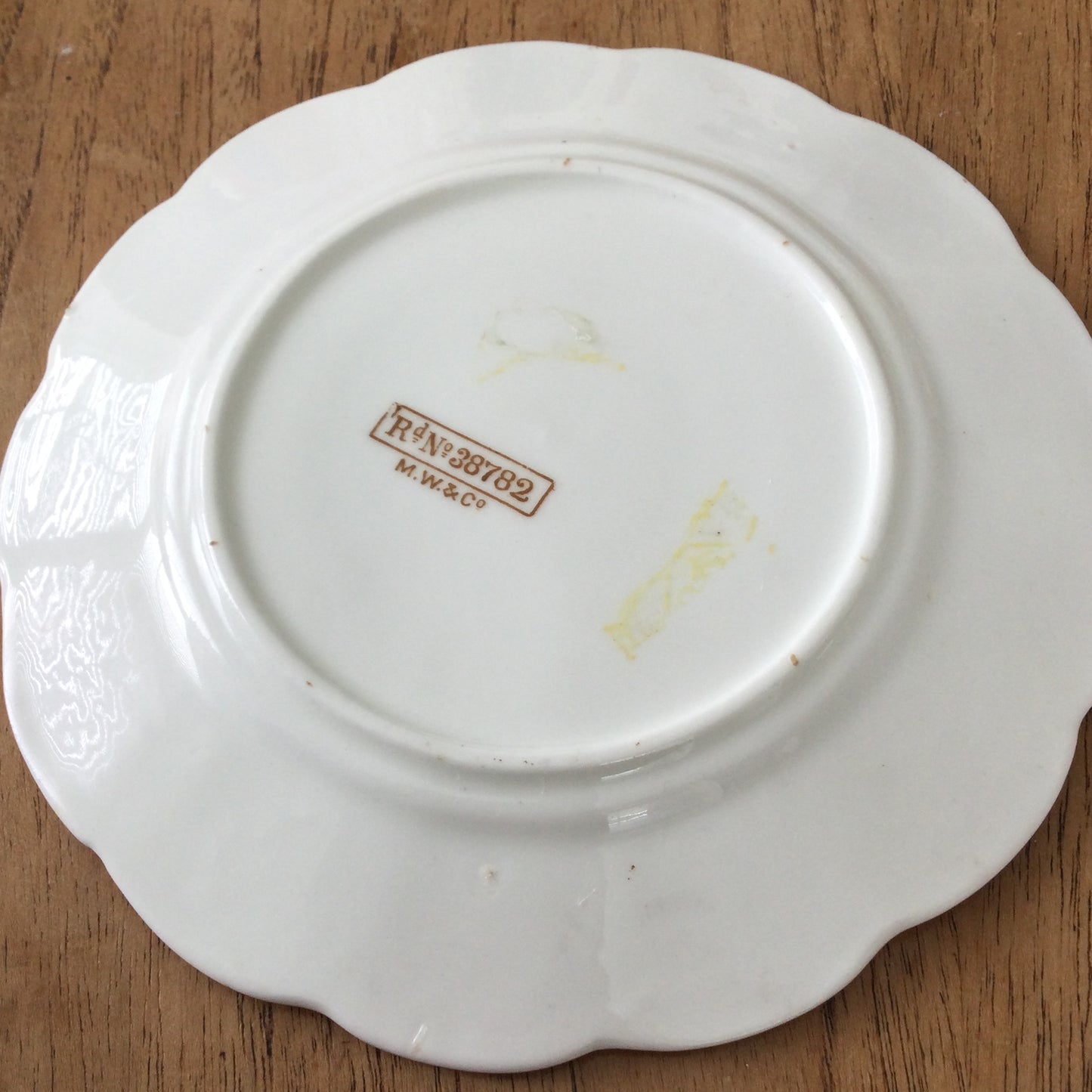 Antique Morgan Wood M W & Co Wild Rose design 6.25" plate. Side / bread and butter / starter plate.