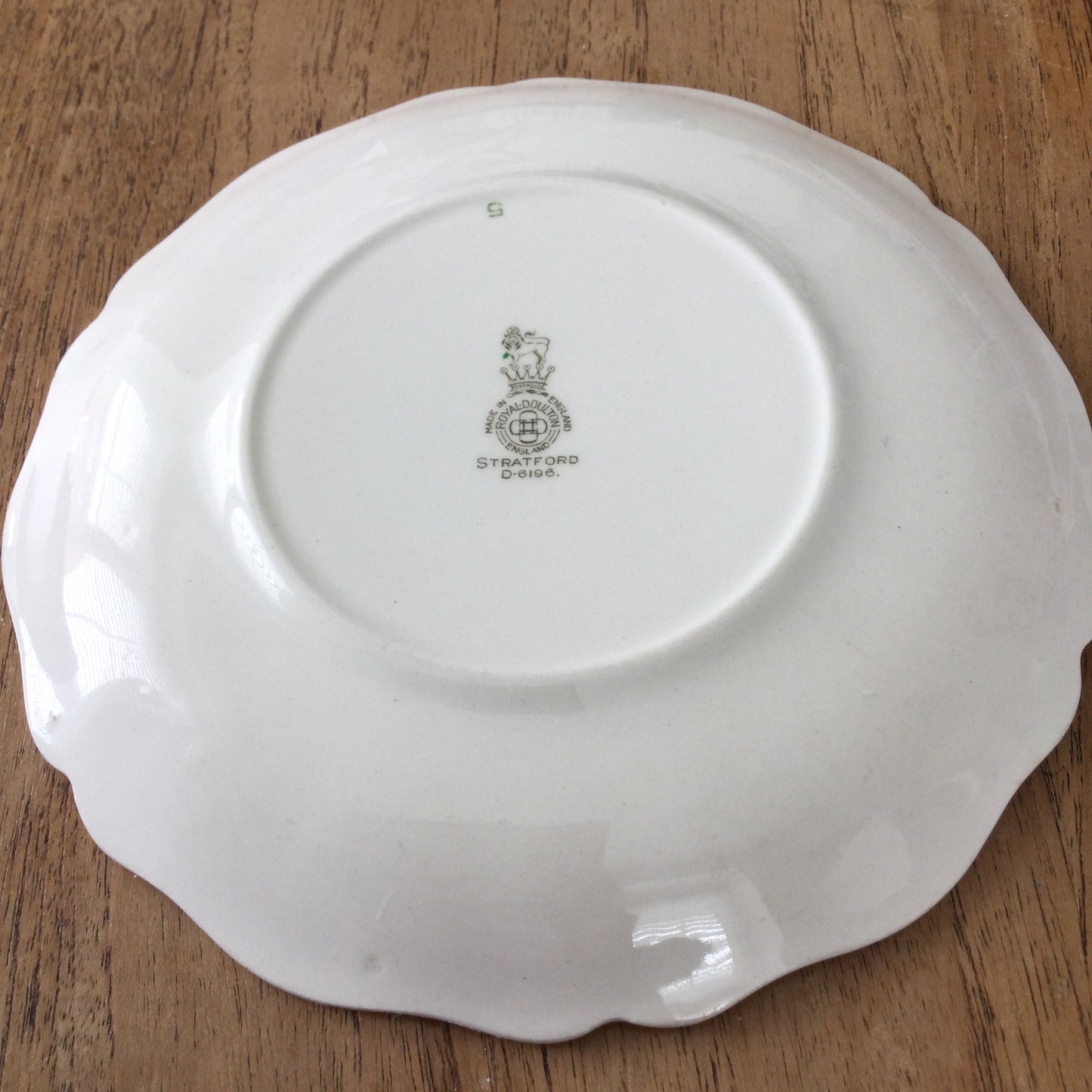 Royal Doulton 'Stratford' design 7" spare saucer. Fancy edge. Muted florals. Design D 6196
