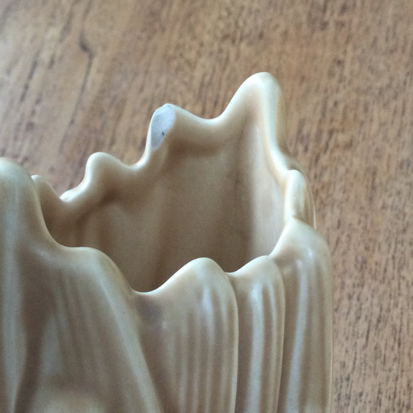 Vintage Pair of SylvaC 2321 Hyacinth Vases – 18 cm Textured Leaf Design | 1960s Beige Oatmeal Glaze