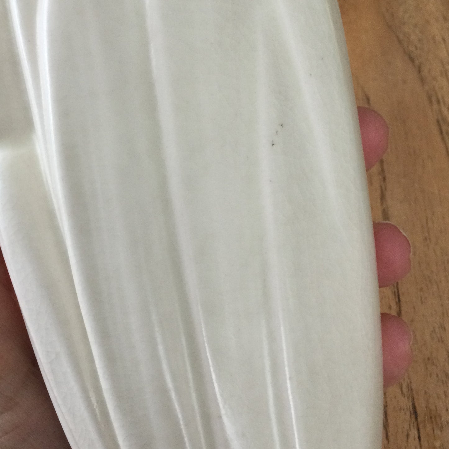 SylvaC Hyacinth Reed Vase – Cream | Pattern 2452 | Textured Leaf Design | Mid-Century Ceramic