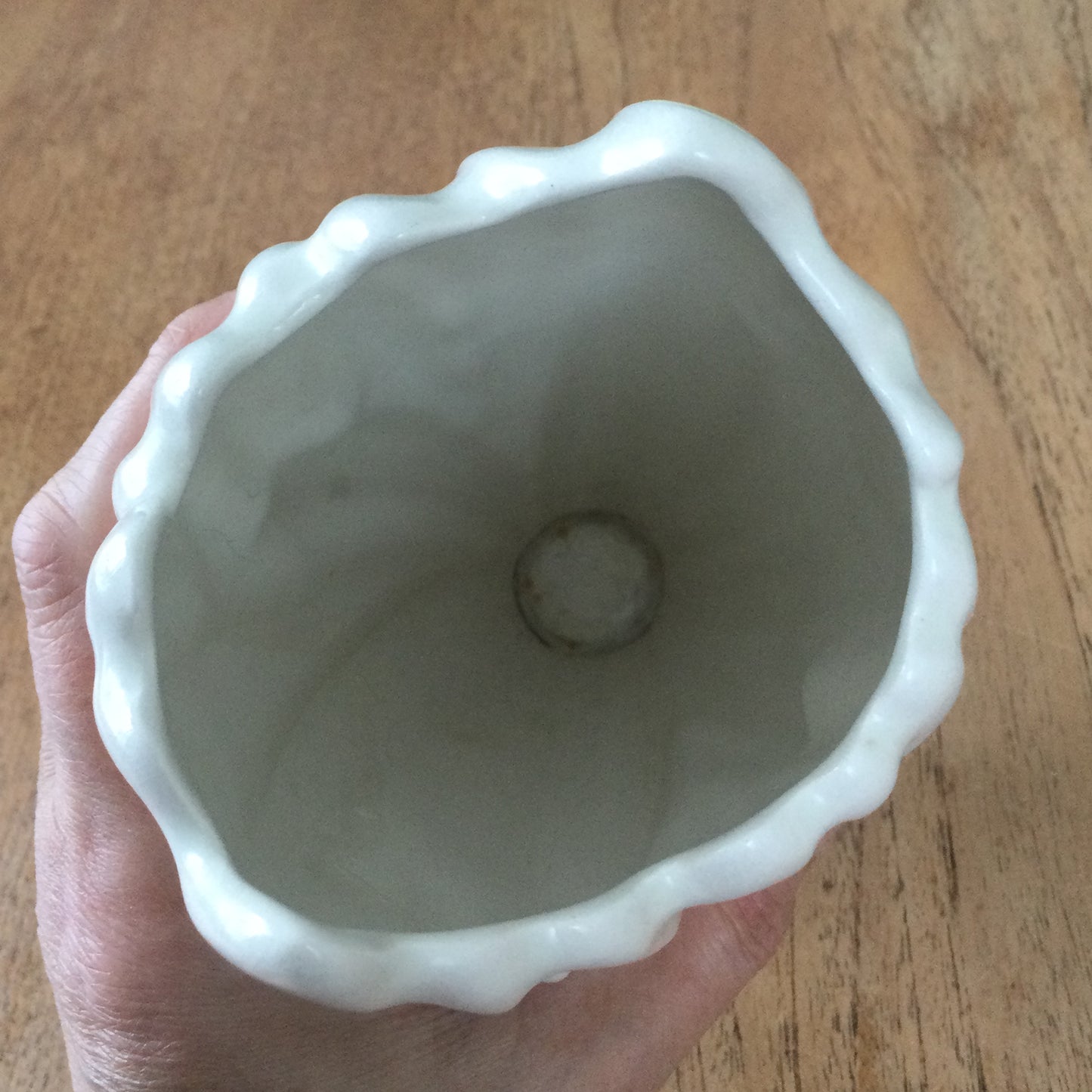 SylvaC Hyacinth Reed Vase – Cream | Pattern 2452 | Textured Leaf Design | Mid-Century Ceramic
