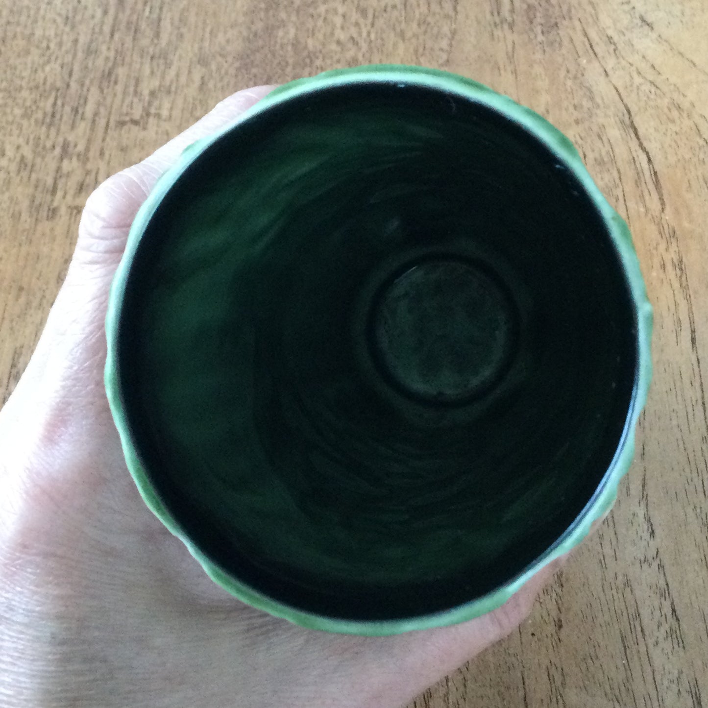 Vintage SylvaC Vase - Green Rose Flower Design - Pattern 4827 - 18cm high - tall and narrow