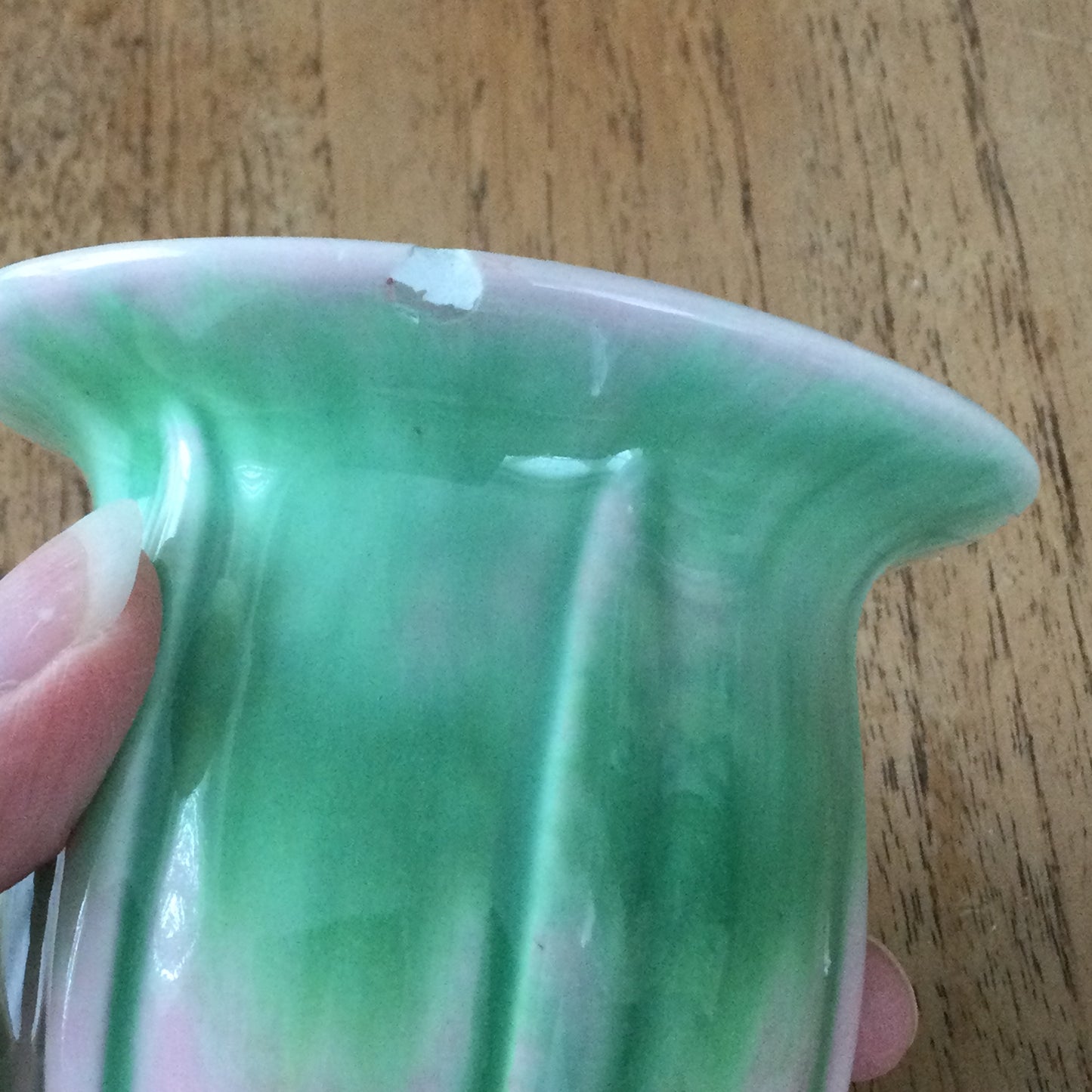 Vintage SylvaC Vase - Mould No. 745 | Mid Century Pink & Green Bulb Base Design | 12.5 cm High