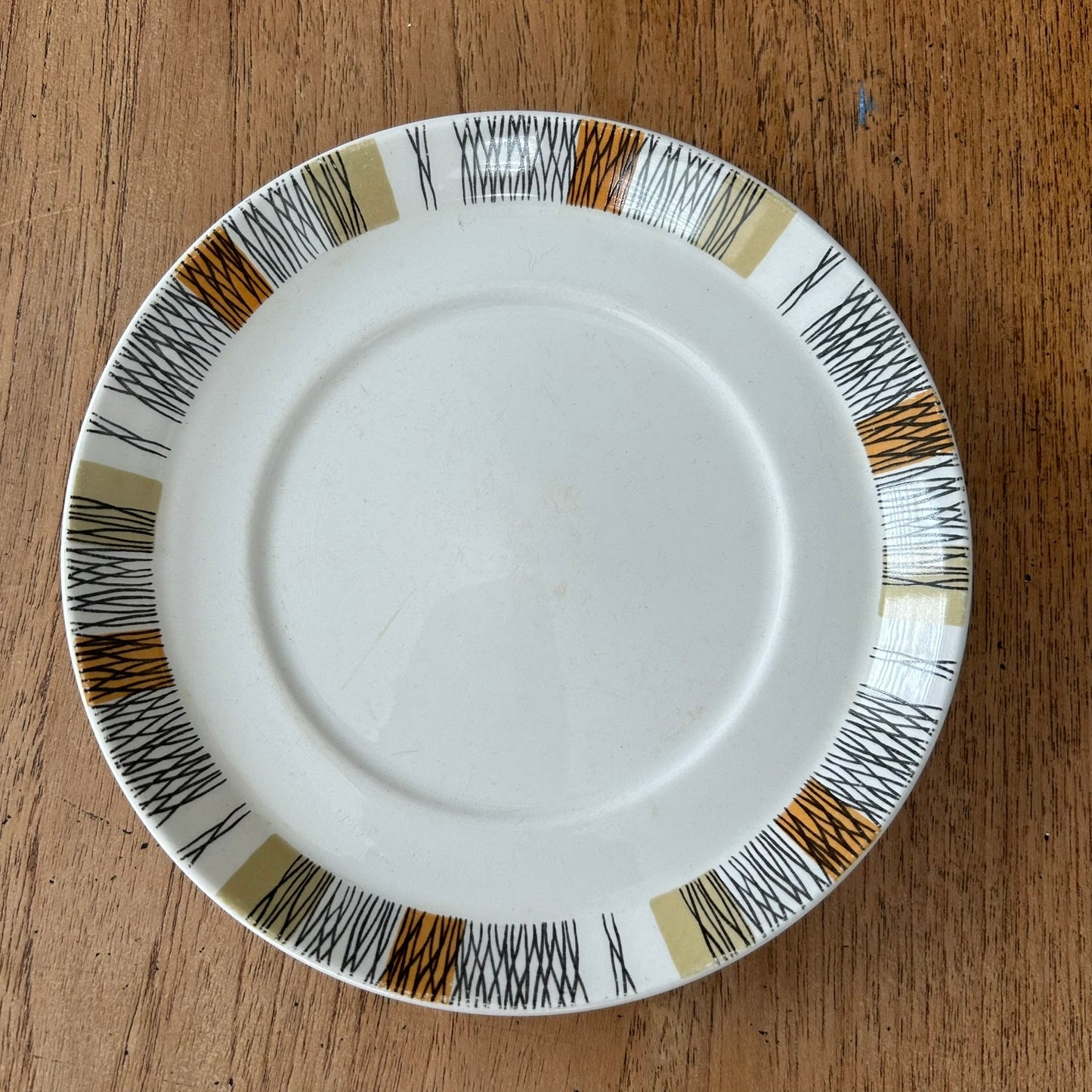 SPARE SAUCER for soup bowl / dish. 6 1/2". Midwinter Sienna. Retro 60s 70s Khaki Orange Black
