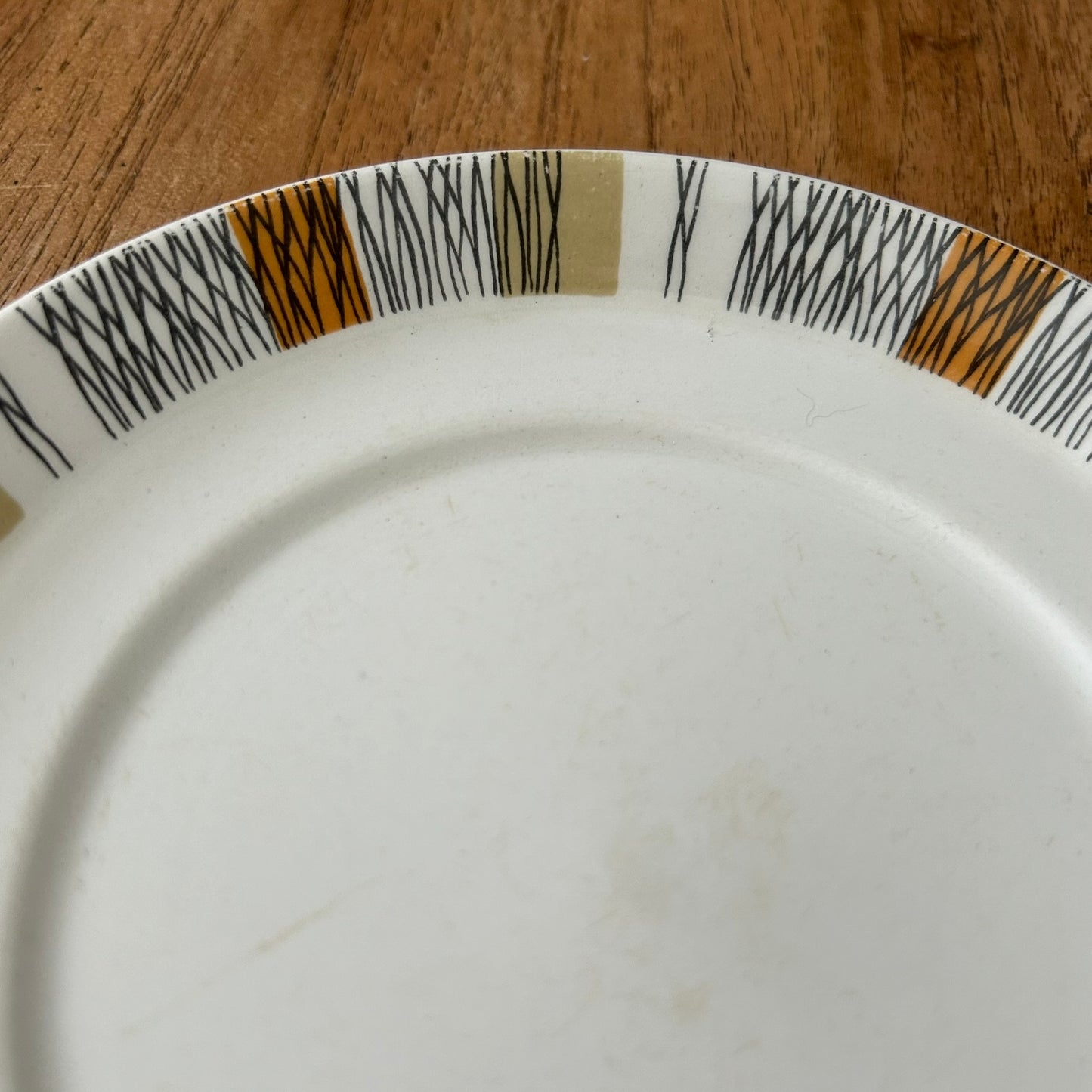 SPARE SAUCER for soup bowl / dish. 6 1/2". Midwinter Sienna. Retro 60s 70s Khaki Orange Black